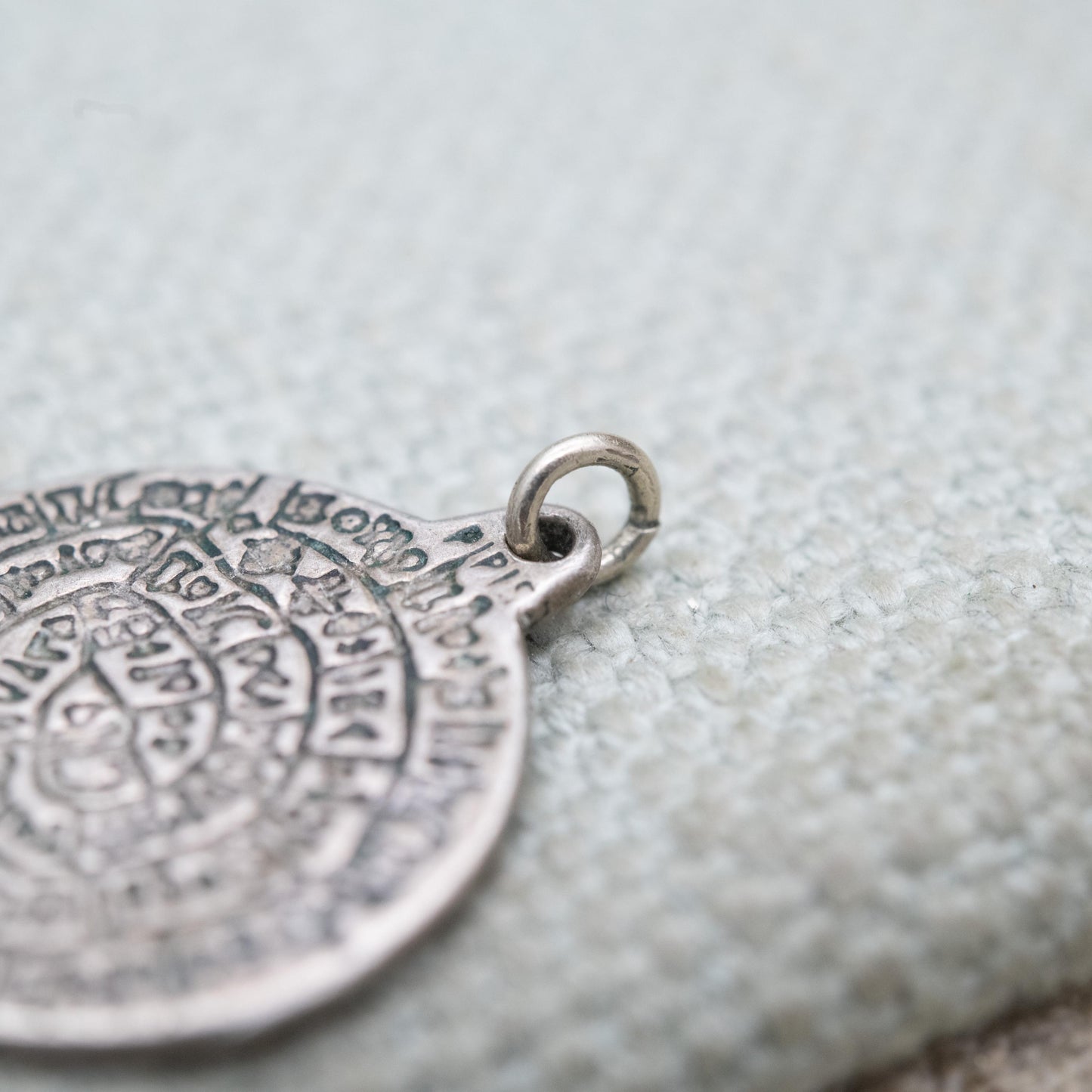 Vintage Mexican Silver Maze Pendant – Traditional Central American Design | Travel Souvenir Jewellery