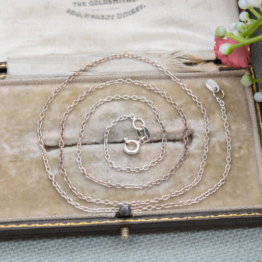 TGGC Sterling Silver Trace Chain Necklace 18"