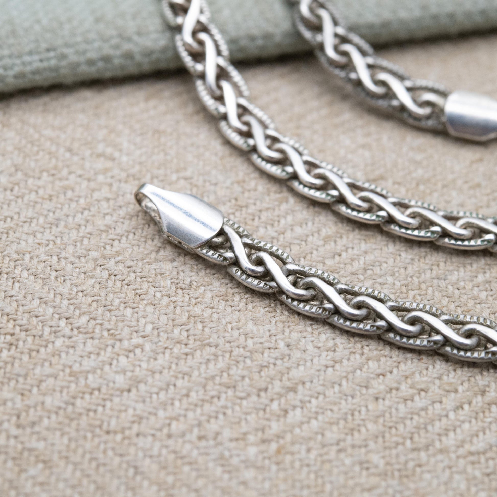 Vintage Sterling Silver Chain Necklace - Fancy Link | Unisex Gift | 17" 44cm