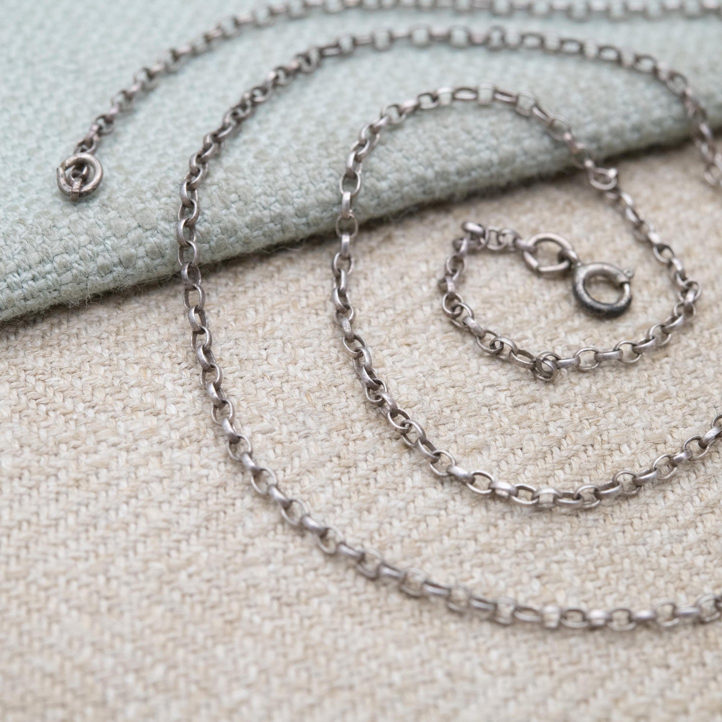 Vintage Sterling Silver Trace Chain Necklace 17.5" - Thin Belcher Everyday Silver Jewellery