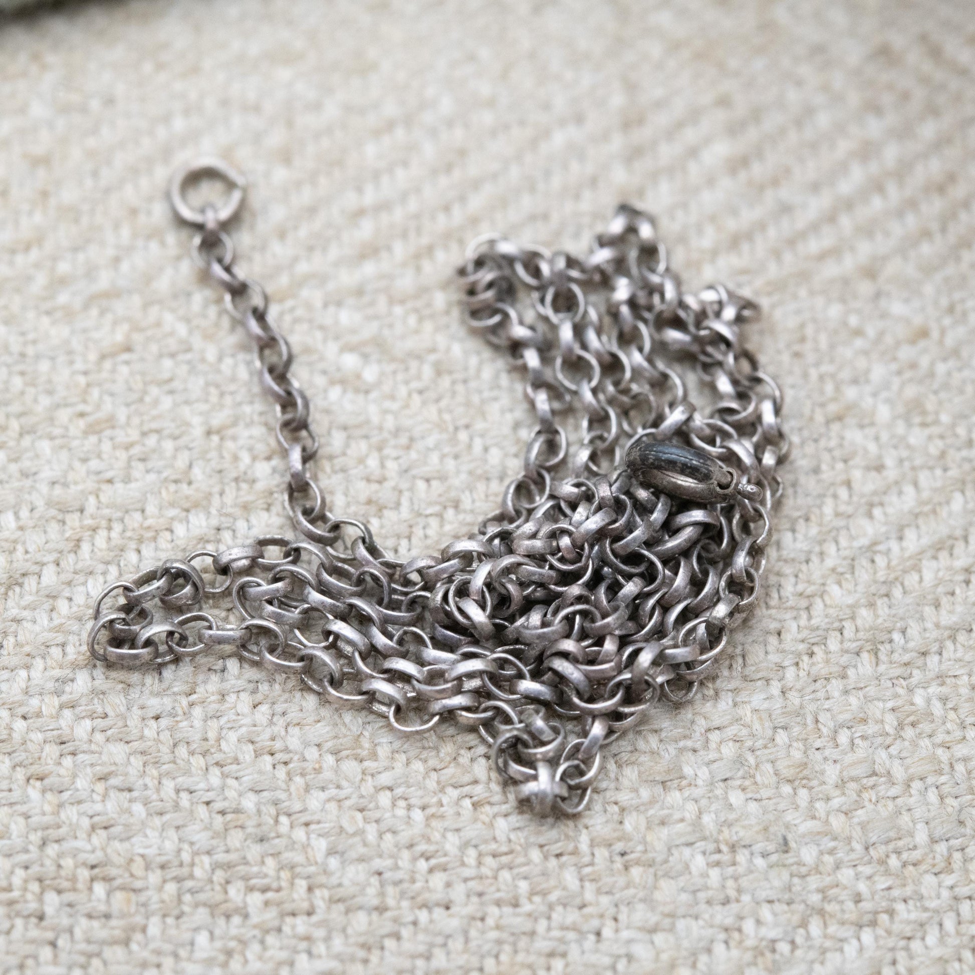 Vintage Sterling Silver Trace Chain Necklace 17.5" - Thin Belcher Everyday Silver Jewellery