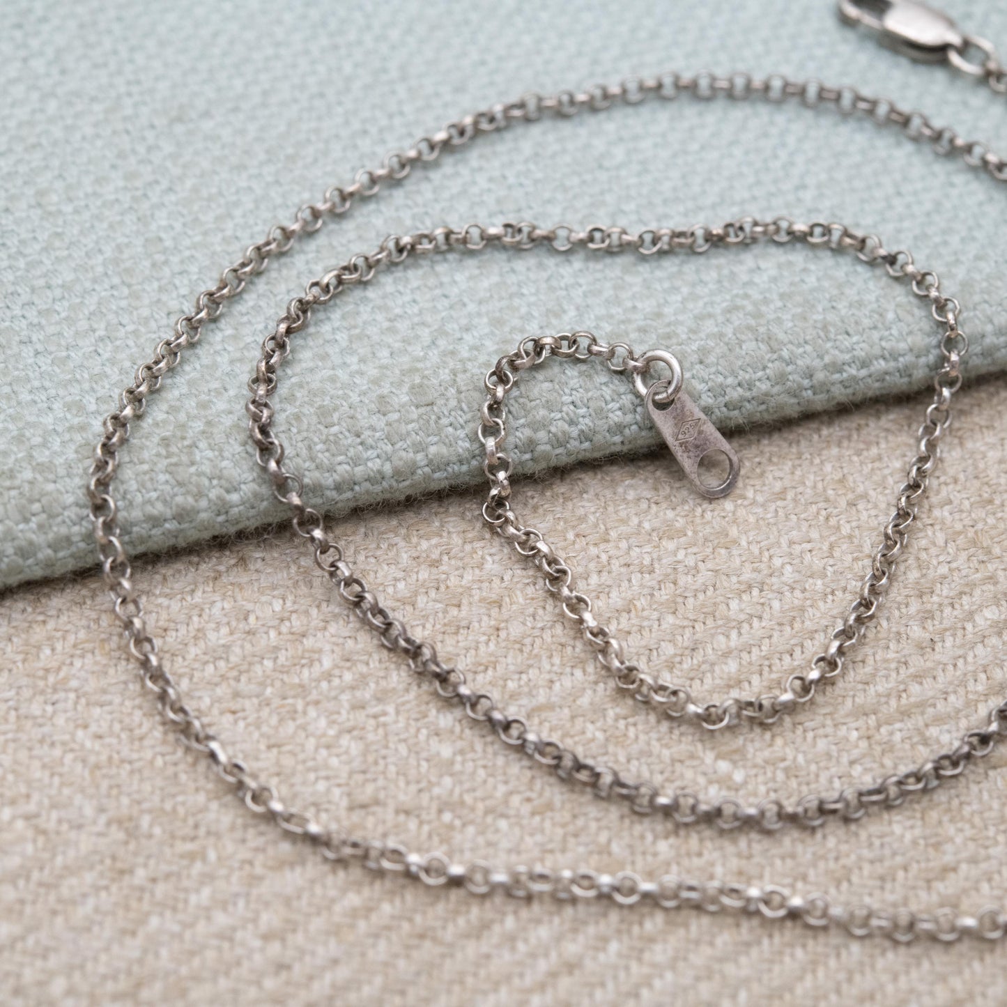 Vintage Sterling Silver Trace Chain Necklace 20" - Thin Belcher Everyday Silver Jewellery