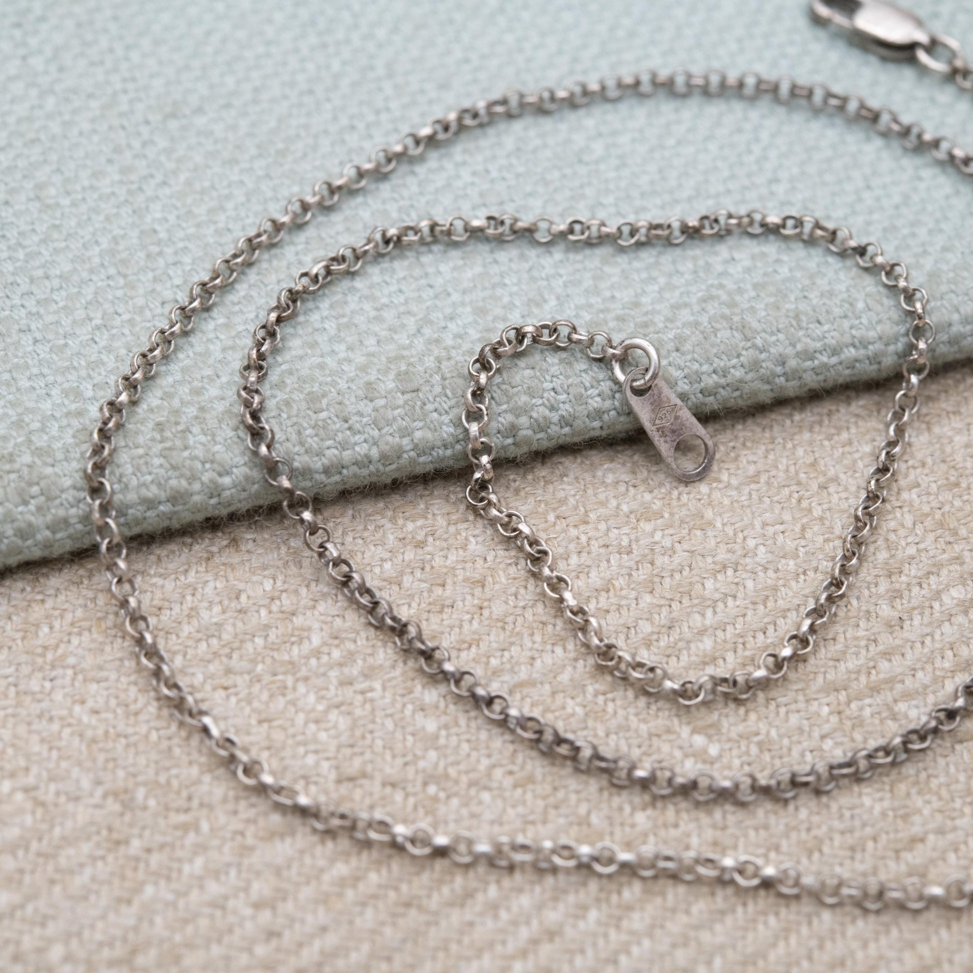 Vintage Sterling Silver Trace Chain Necklace 20" - Thin Belcher Everyday Silver Jewellery