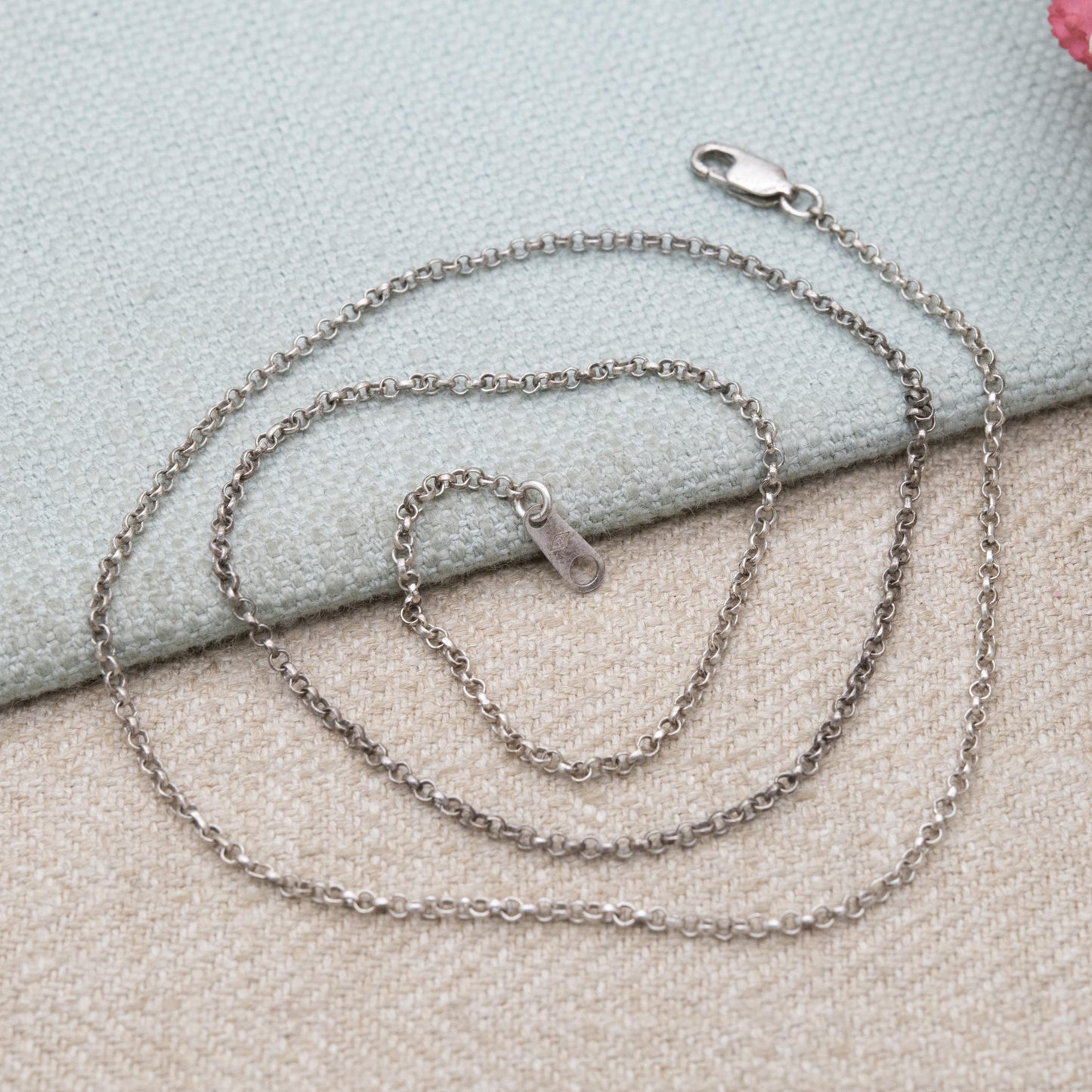 Vintage Sterling Silver Trace Chain Necklace 20" - Thin Belcher Everyday Silver Jewellery
