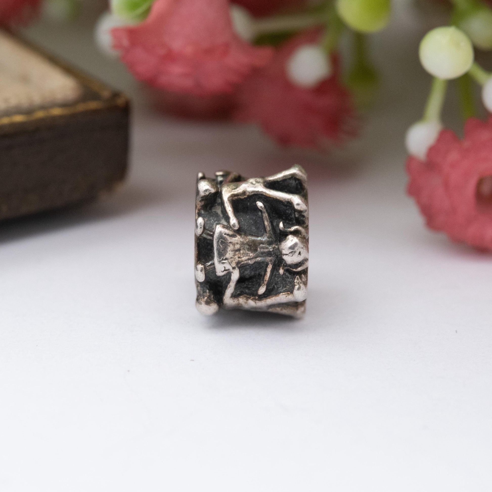 Sterling Silver Boy and Girl Bead Charm Pendant - Designer Gift for Charm Bracelet