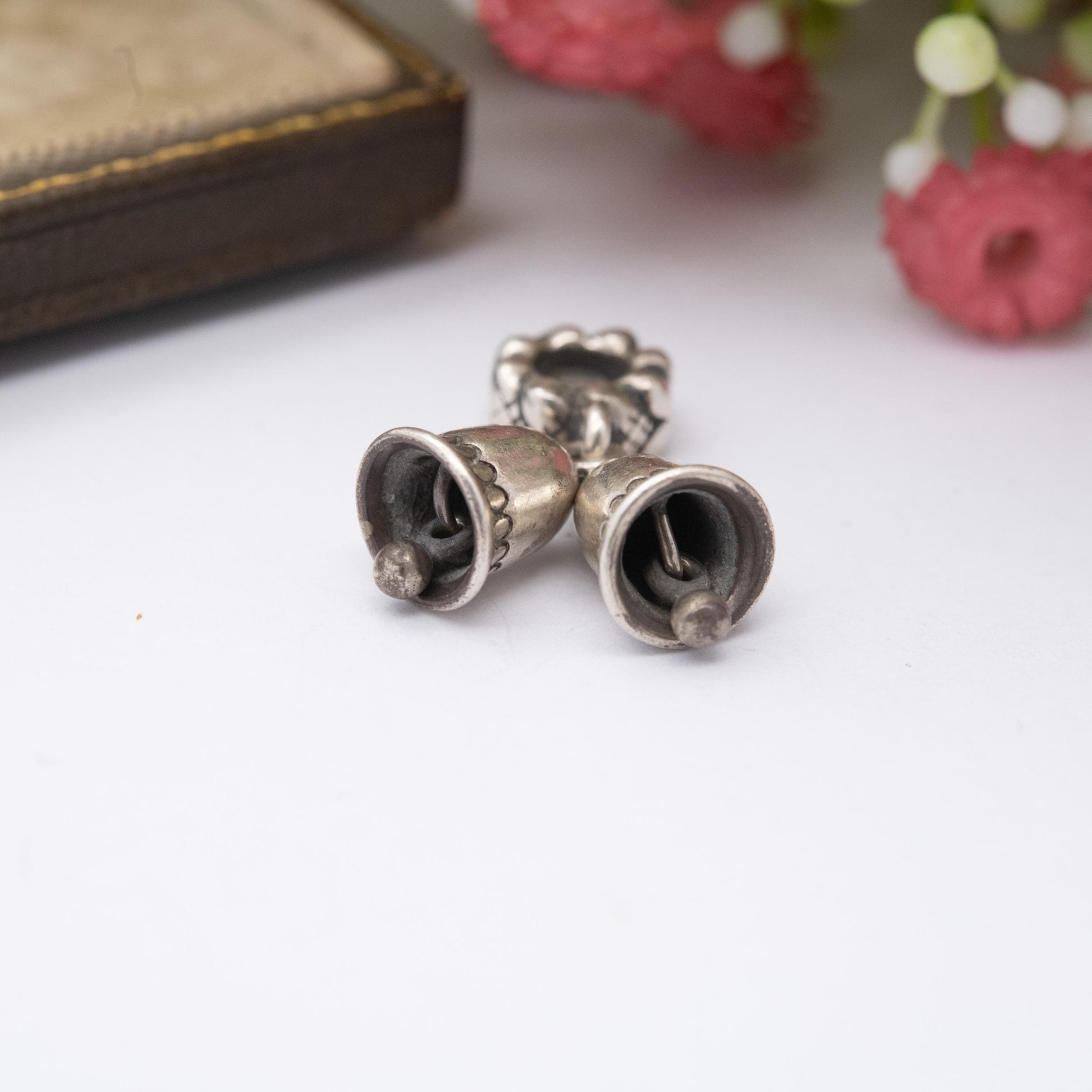 Sterling Silver Articulated Wedding Bells Charm Pendant