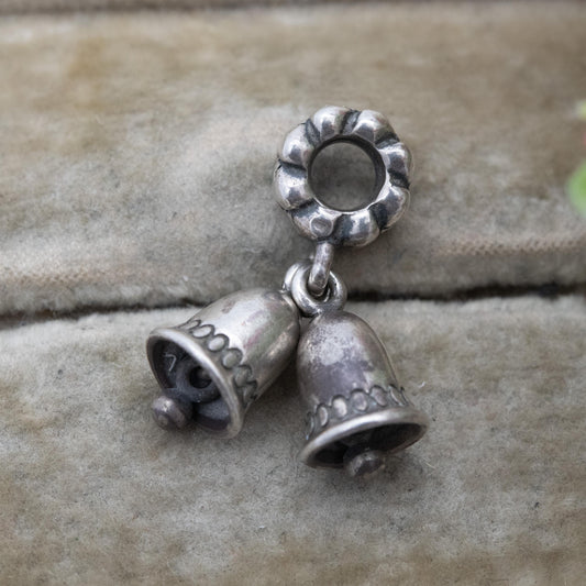 Sterling Silver Articulated Wedding Bells Charm Pendant