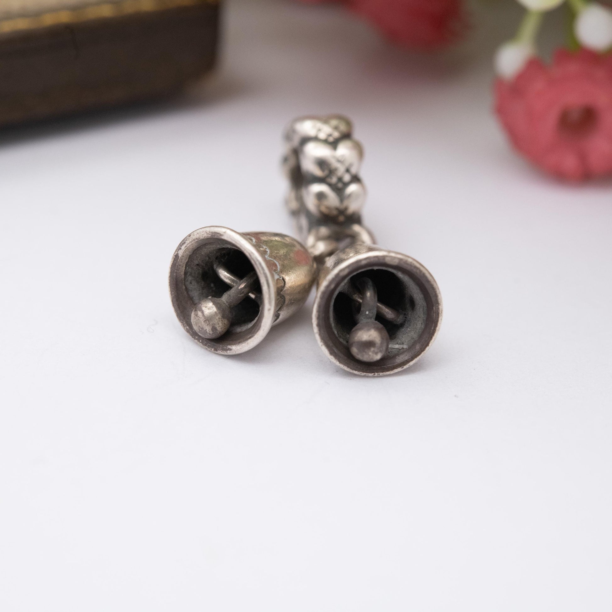 Sterling Silver Articulated Wedding Bells Charm Pendant