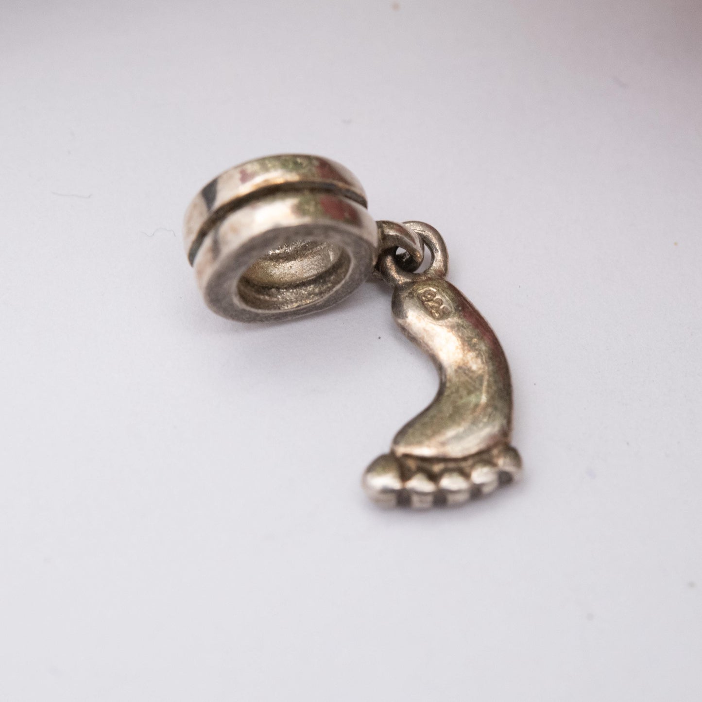 Sterling Silver Baby Foot Charm Pendant - Baby Shower Gift for Charm Bracelet