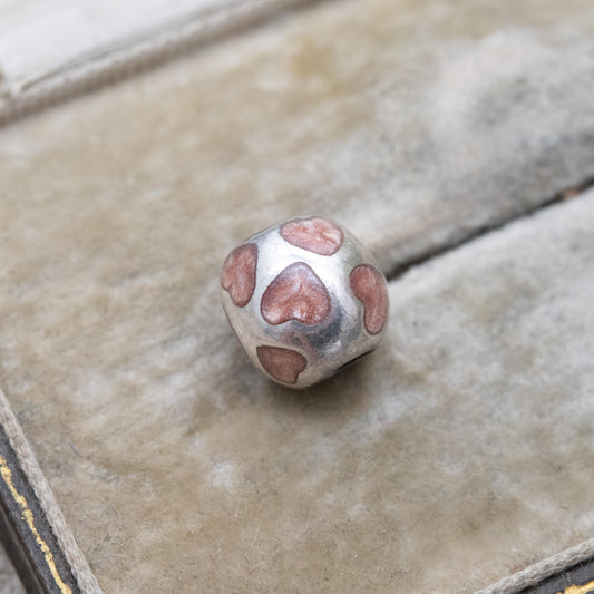 Pandora Sterling Silver Pink Iridescent Love Heart Charm Pendant - Designer Gift for Charm Bracelet