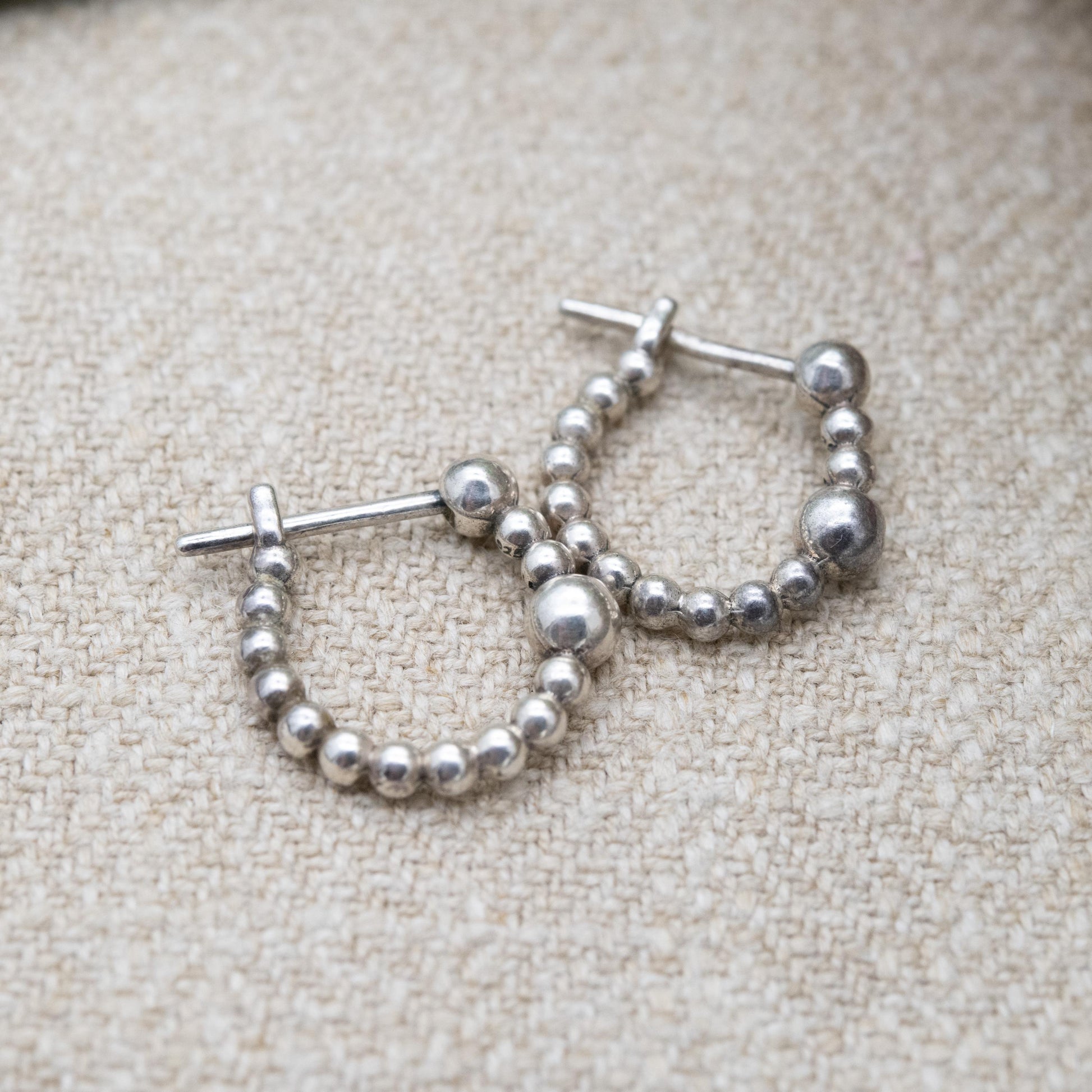 Pandora Sterling Silver Beaded Hoop Earrings - Everyday Designer Jewellery | Gift for Her