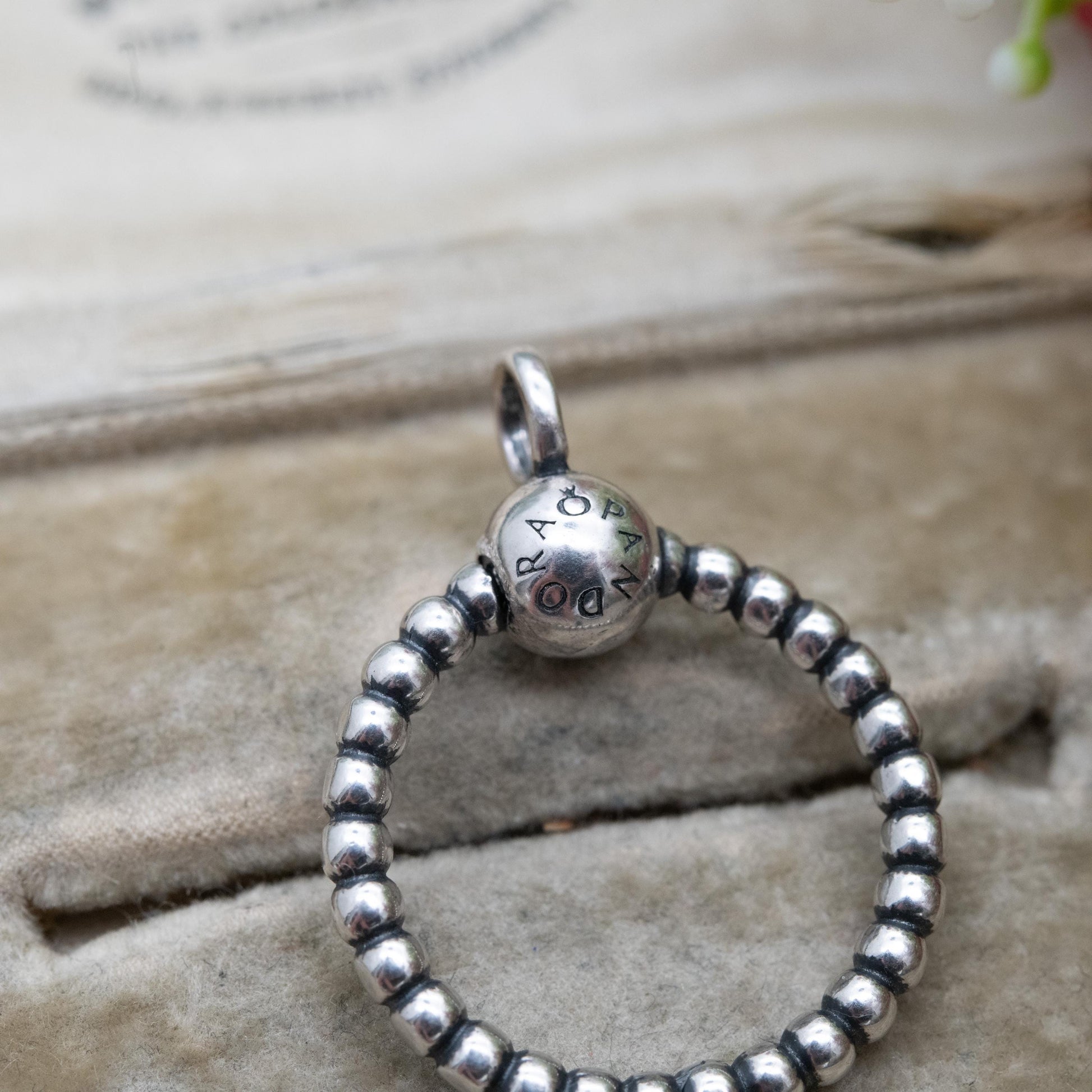 Pandora Sterling Silver Beaded O Pendant - Love Heart Jewellery | Openwork Circle Shape | Unisex Gift for Necklace Chain