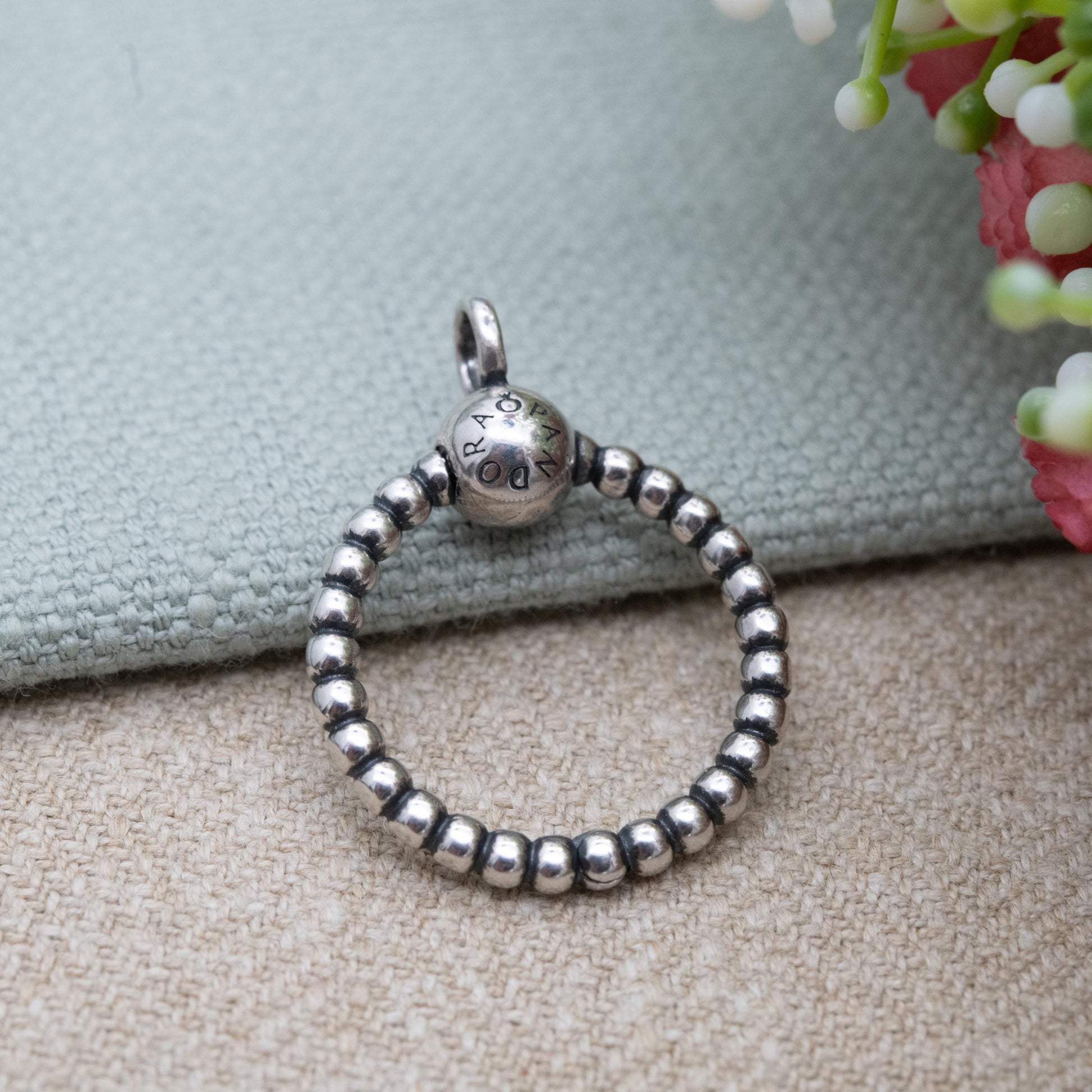 Pandora Sterling Silver Beaded O Pendant - Love Heart Jewellery | Openwork Circle Shape | Unisex Gift for Necklace Chain