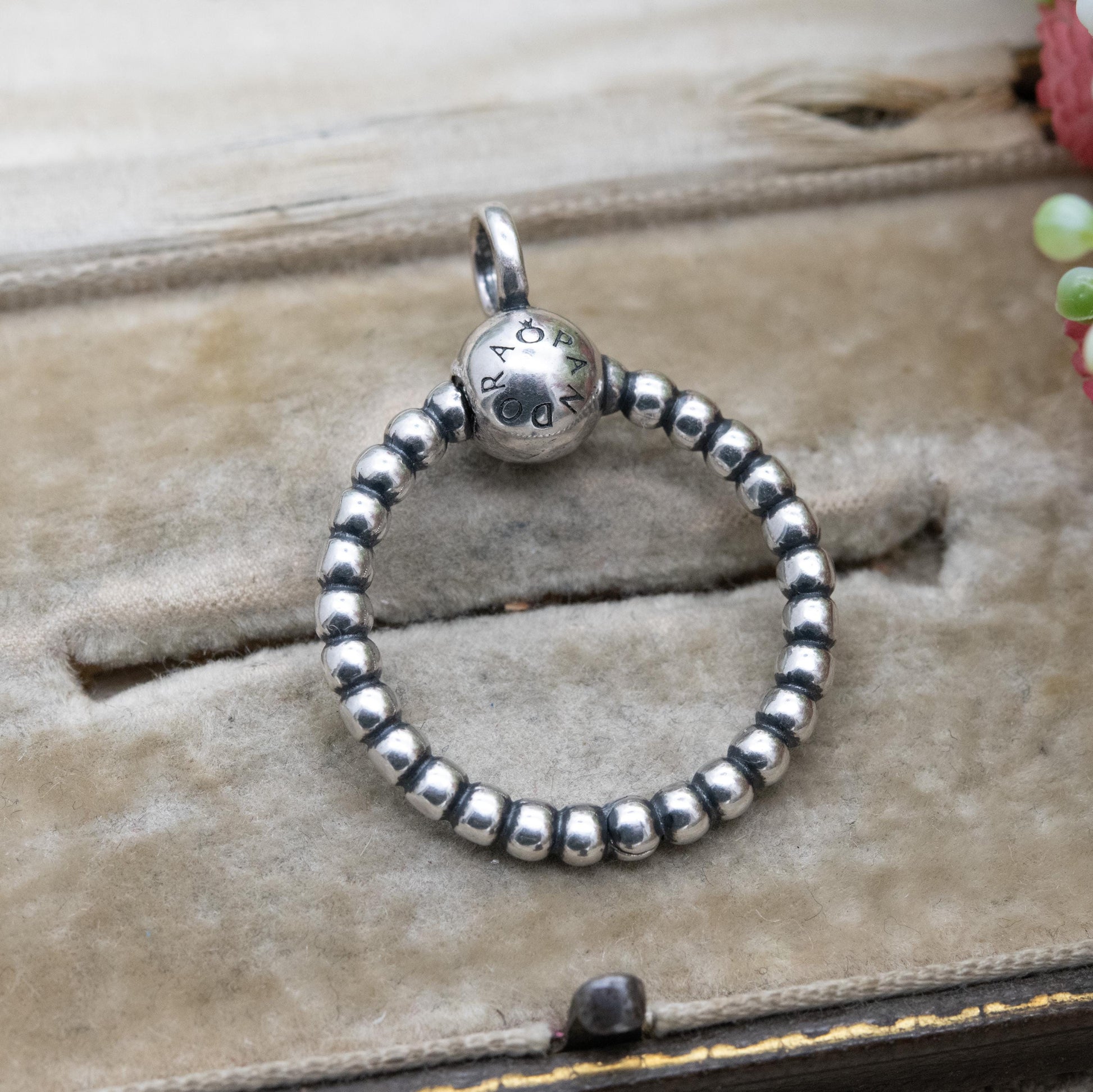 Pandora Sterling Silver Beaded O Pendant - Love Heart Jewellery | Openwork Circle Shape | Unisex Gift for Necklace Chain