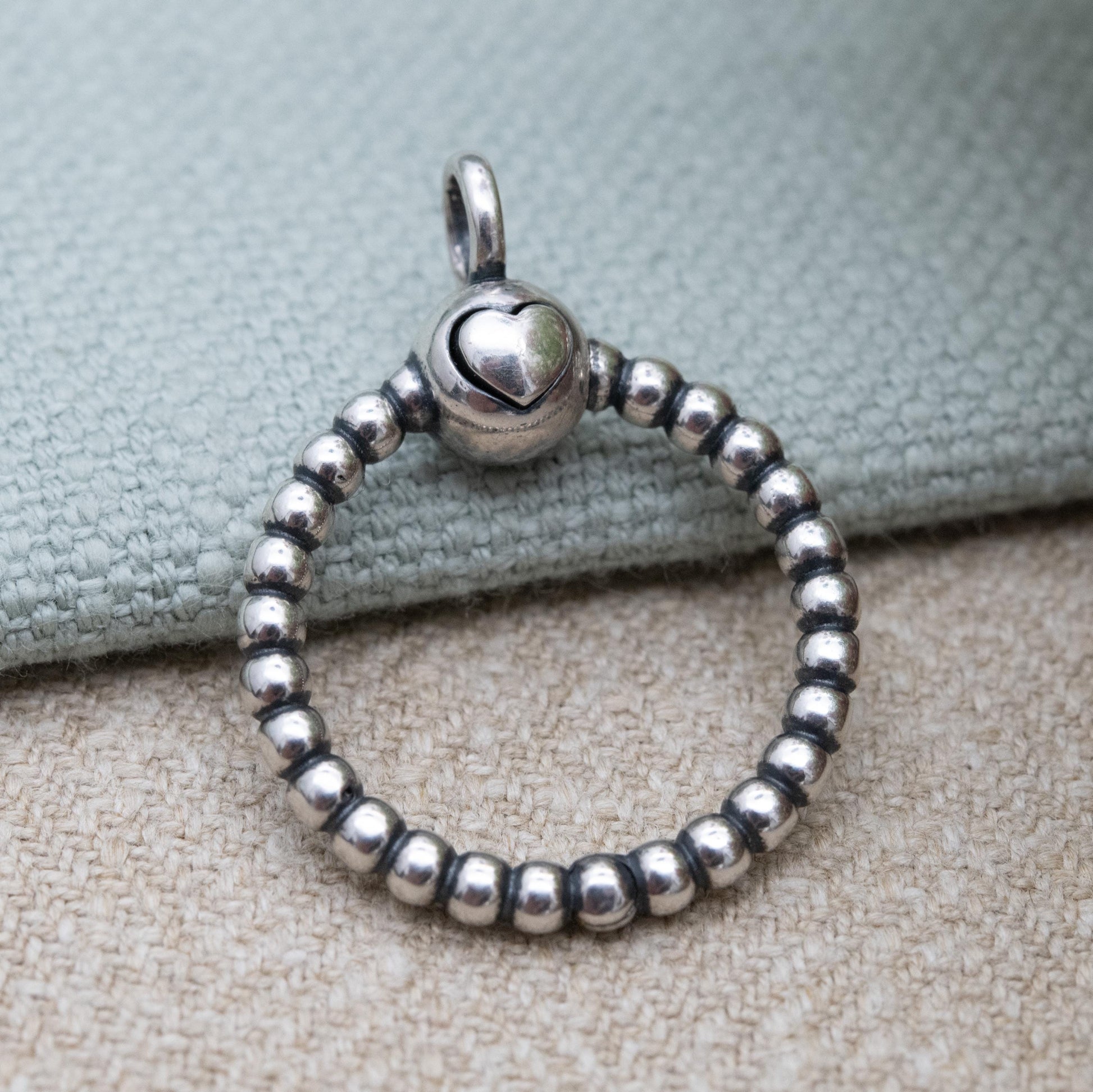 Pandora Sterling Silver Beaded O Pendant - Love Heart Jewellery | Openwork Circle Shape | Unisex Gift for Necklace Chain