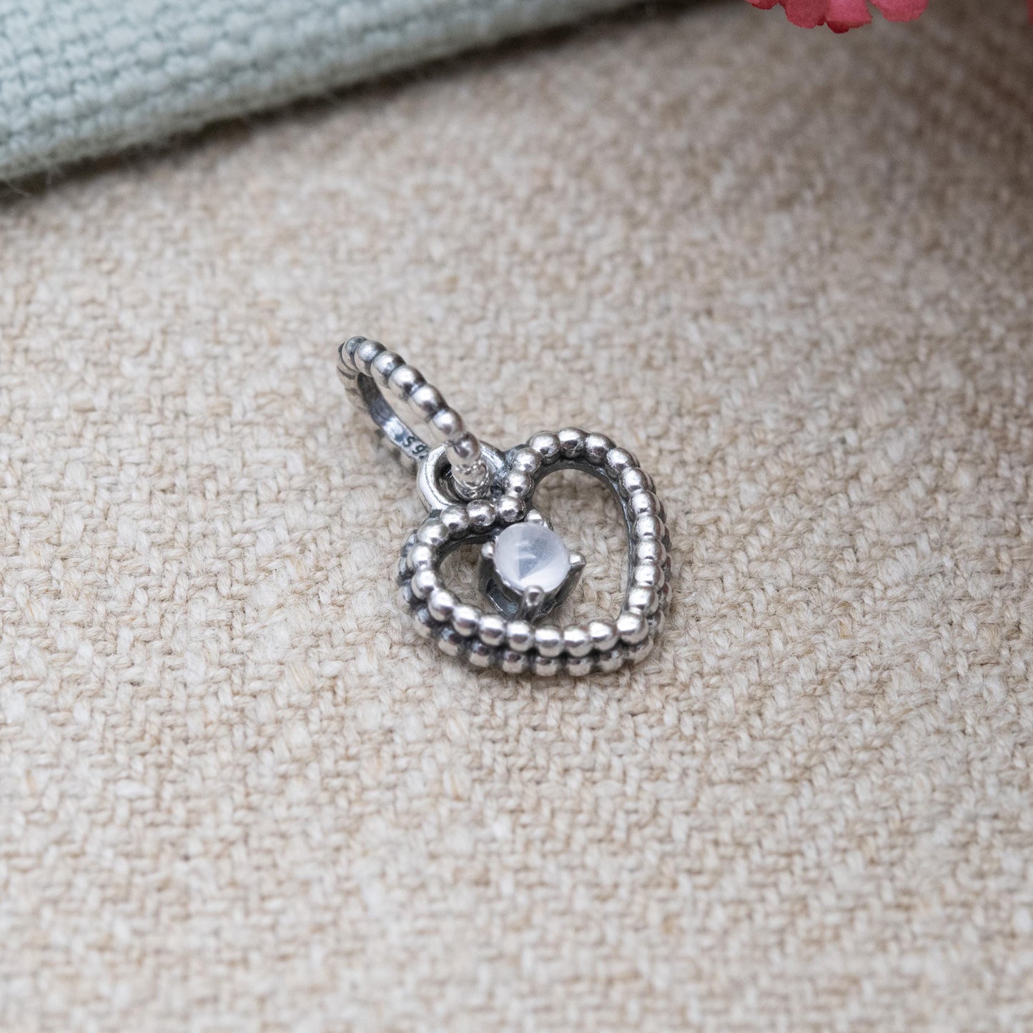 Pandora Sterling Silver Clear Stone Love Heart Charm Pendant - Designer Gift for Charm Bracelet