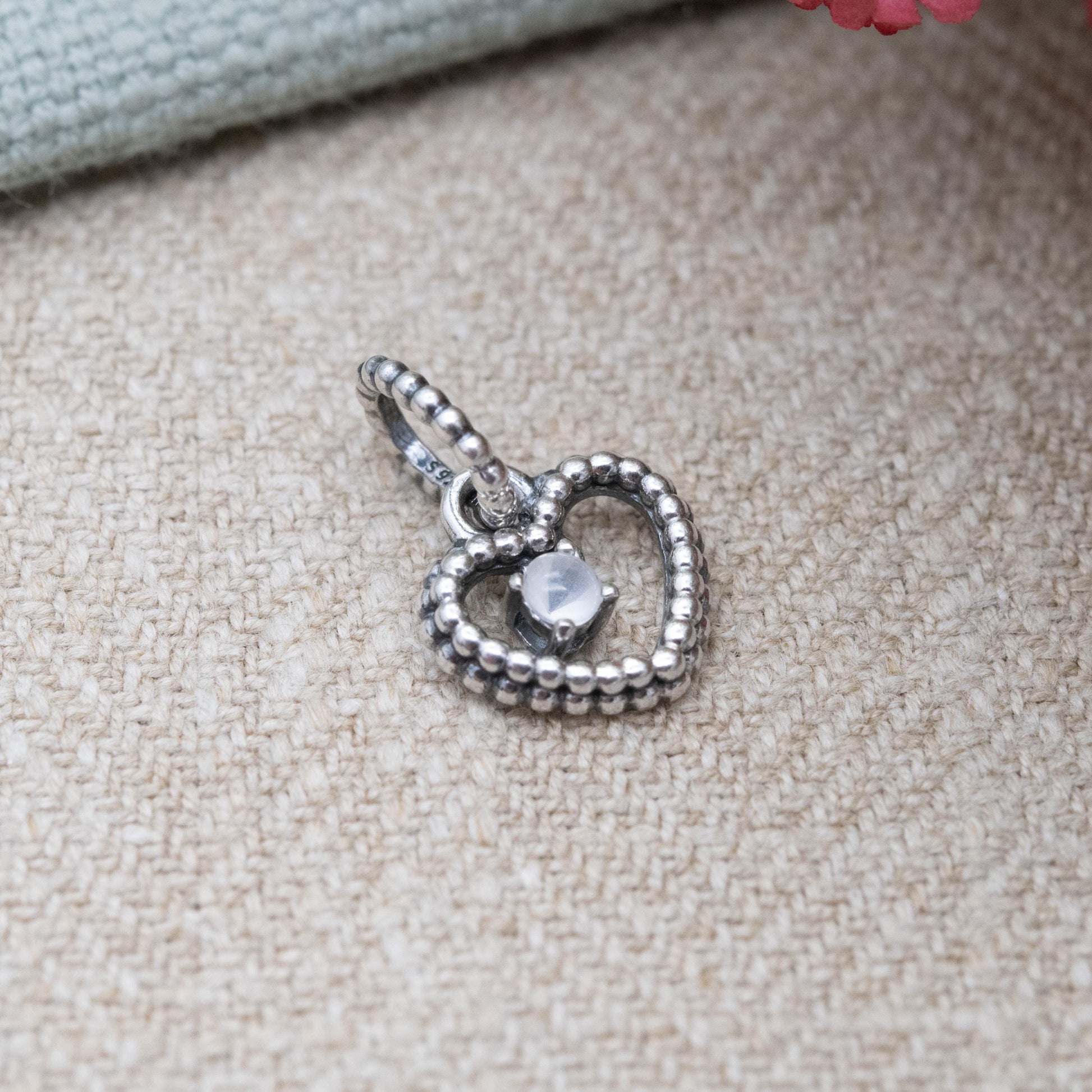 Pandora Sterling Silver Clear Stone Love Heart Charm Pendant - Designer Gift for Charm Bracelet