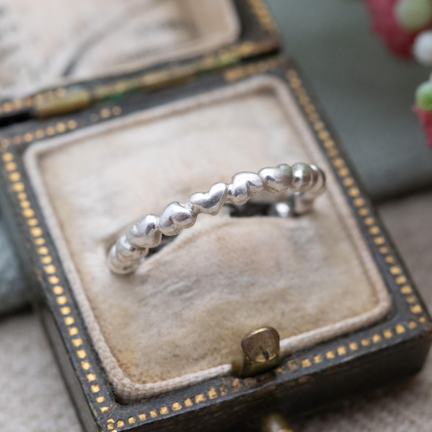 Pandora Sterling Silver Heart Band Ring - Minimal Stacking Ring | UK Size - J | US Size - 4 3/4