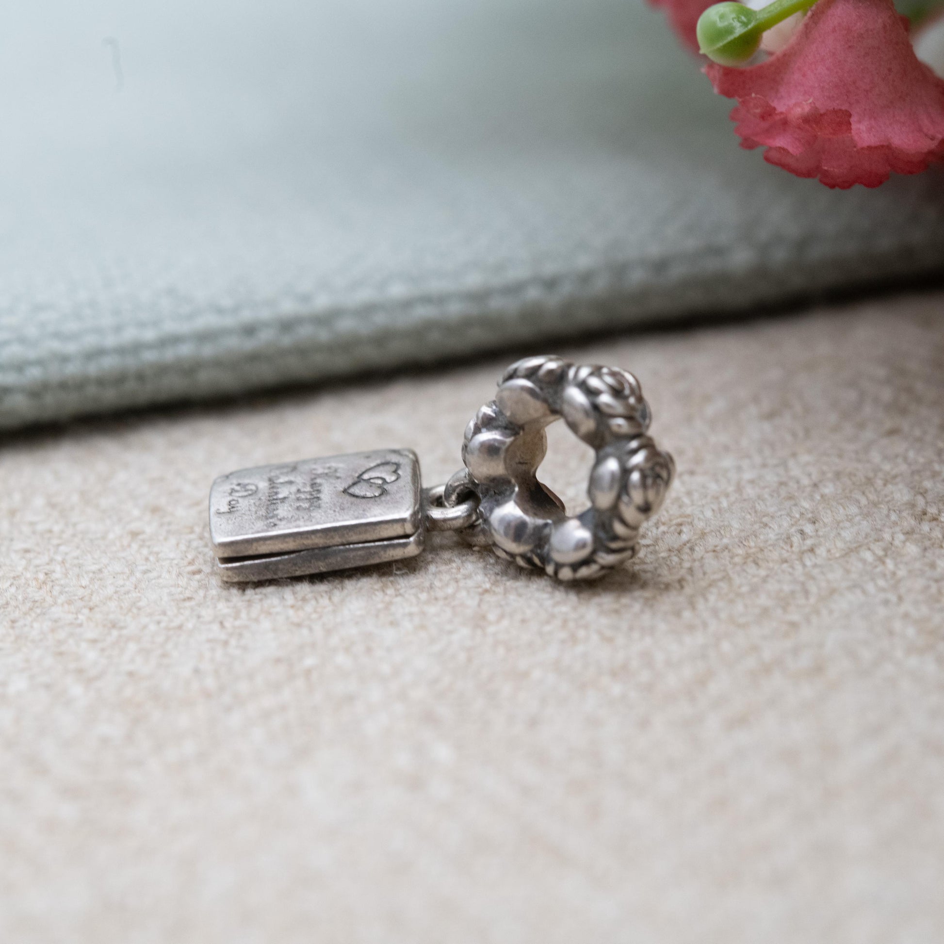 Pandora Sterling Silver Happy Valentines Day Charm Pendant - Designer Gift for Charm Bracelet