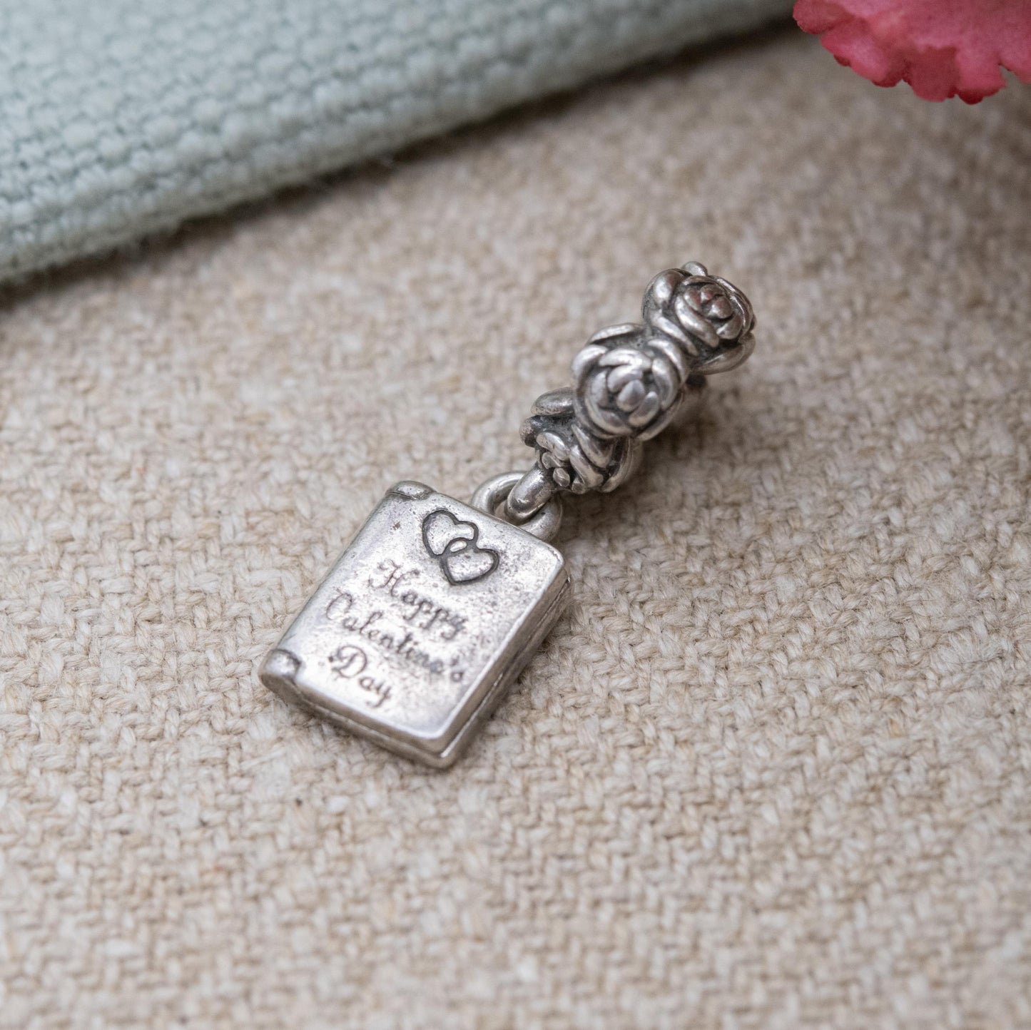 Pandora Sterling Silver Happy Valentines Day Charm Pendant - Designer Gift for Charm Bracelet