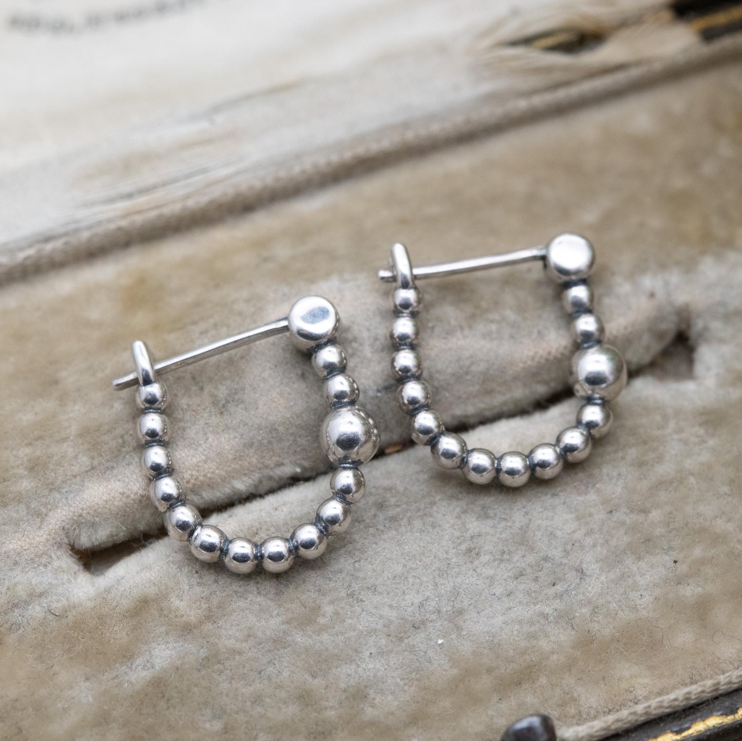 Pandora Sterling Silver Beaded Hoop Earrings - Everyday Designer Jewellery