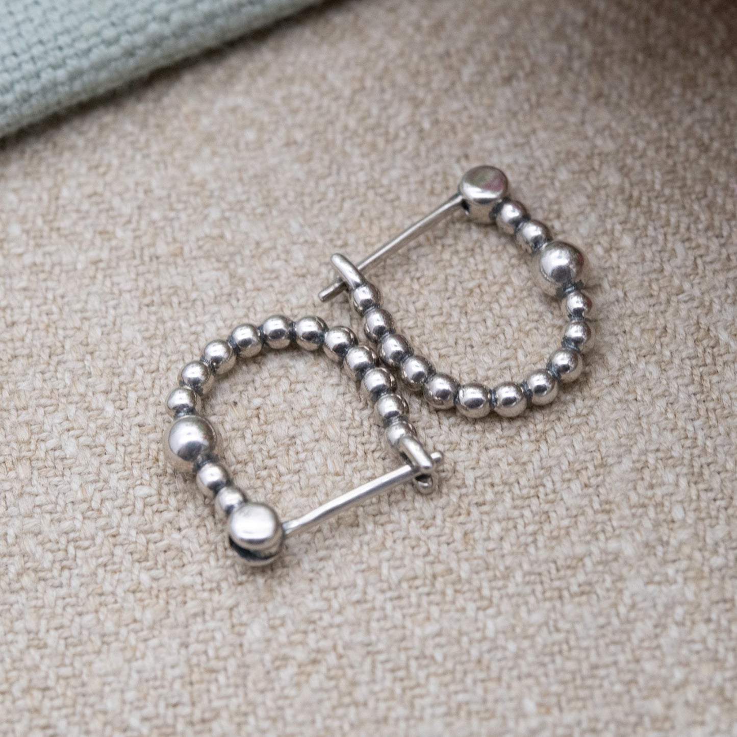 Pandora Sterling Silver Beaded Hoop Earrings - Everyday Designer Jewellery