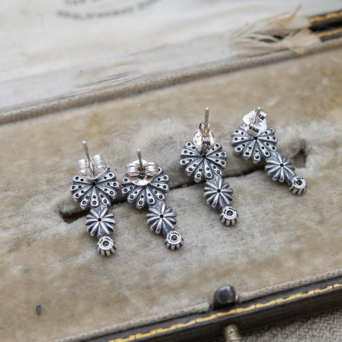 Pandora Sterling Silver Clear Stone Flower Stud Earrings - Designer Gift for Her