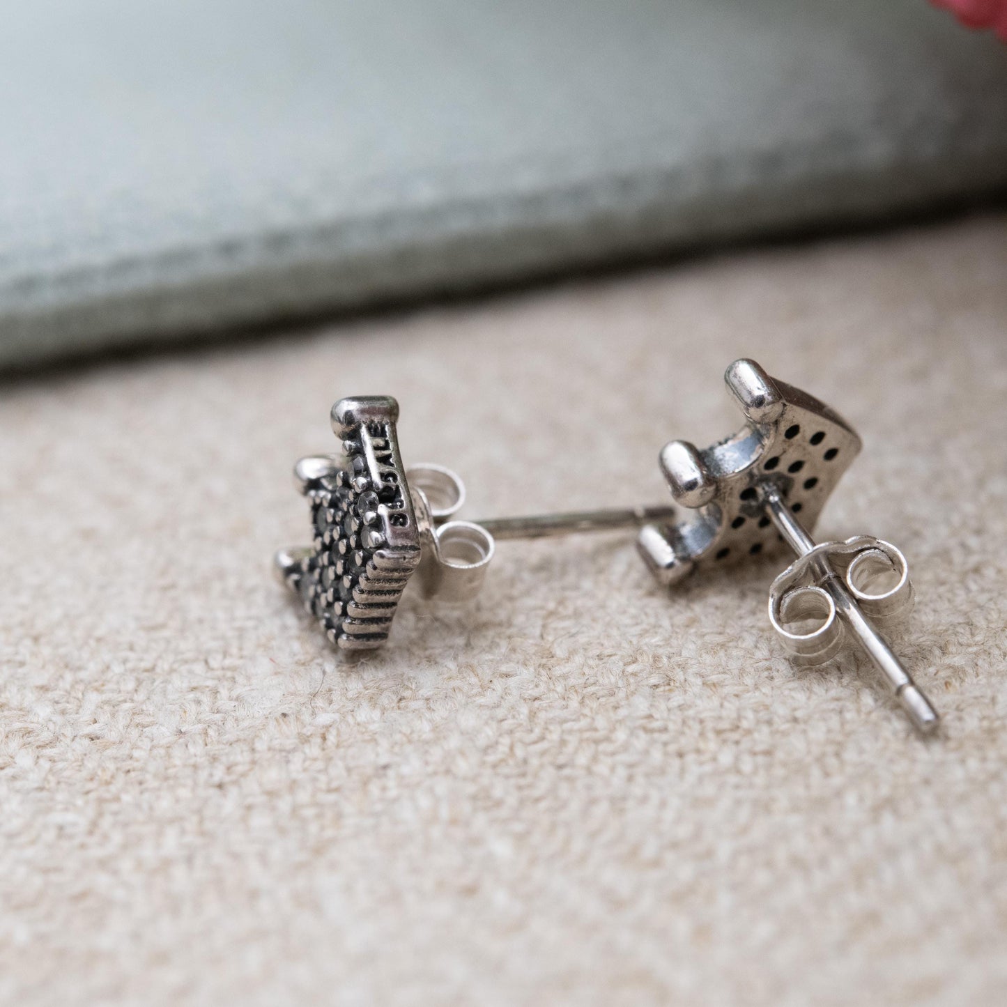 Pandora Sterling Silver Crown Stud Earrings - Clear Stone Jewellery | Designer Gift for Her