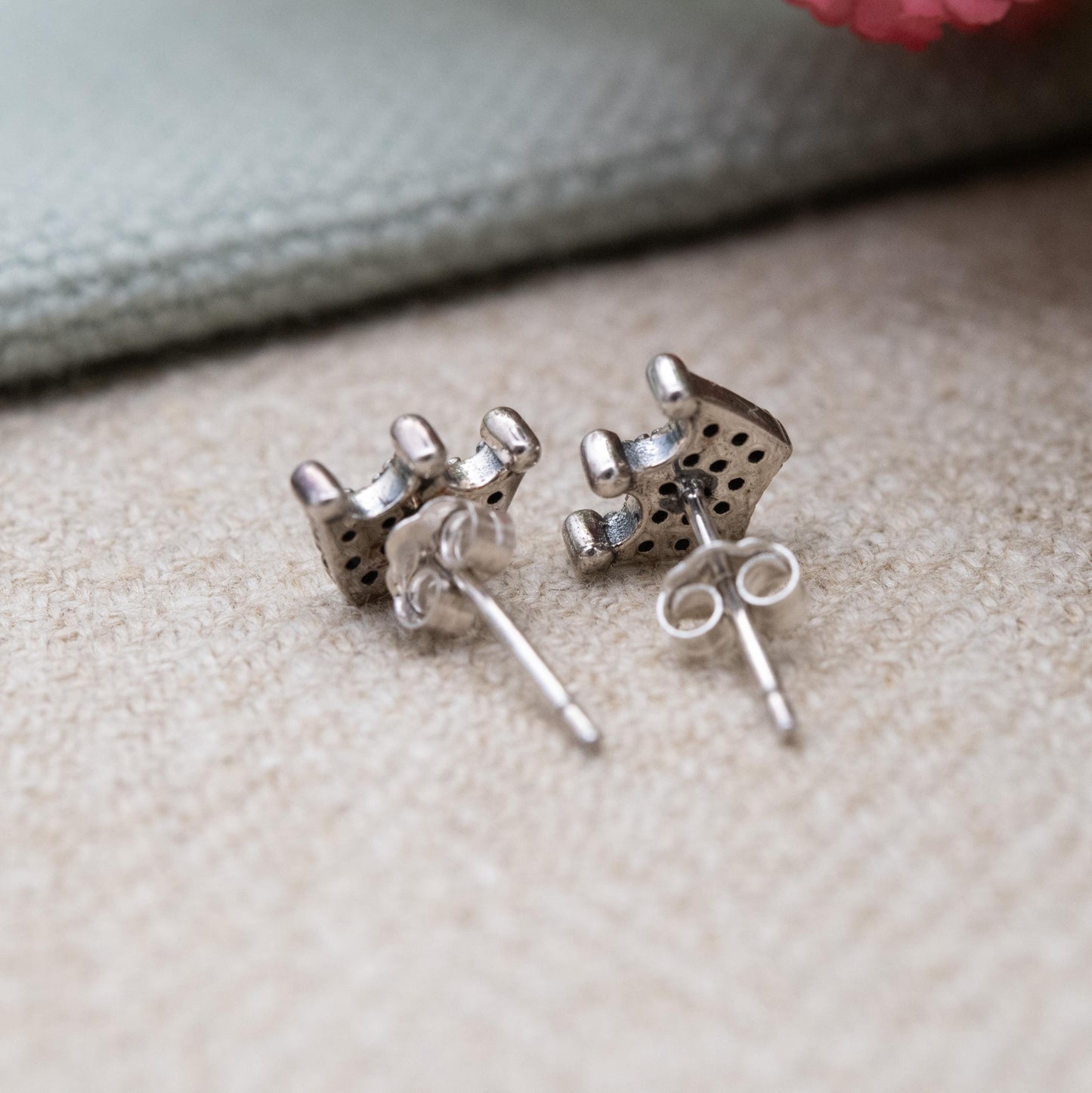 Pandora Sterling Silver Crown Stud Earrings - Clear Stone Jewellery | Designer Gift for Her