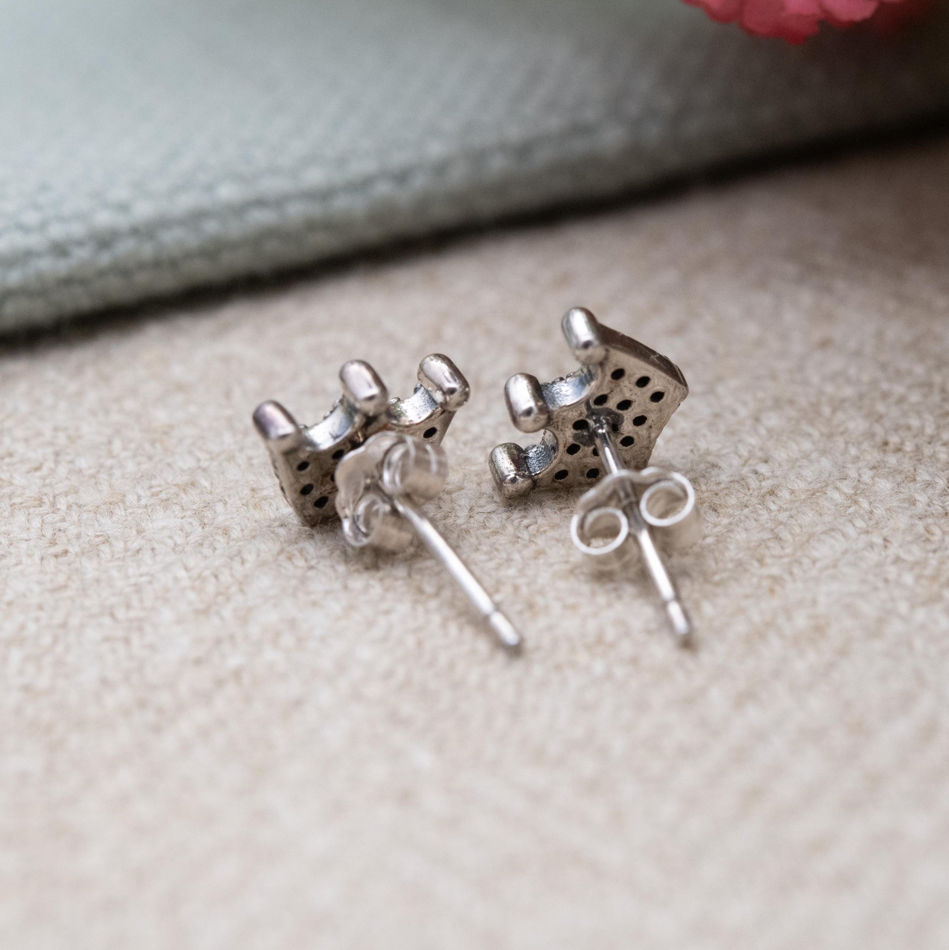 Pandora Sterling Silver Crown Stud Earrings - Clear Stone Jewellery | Designer Gift for Her