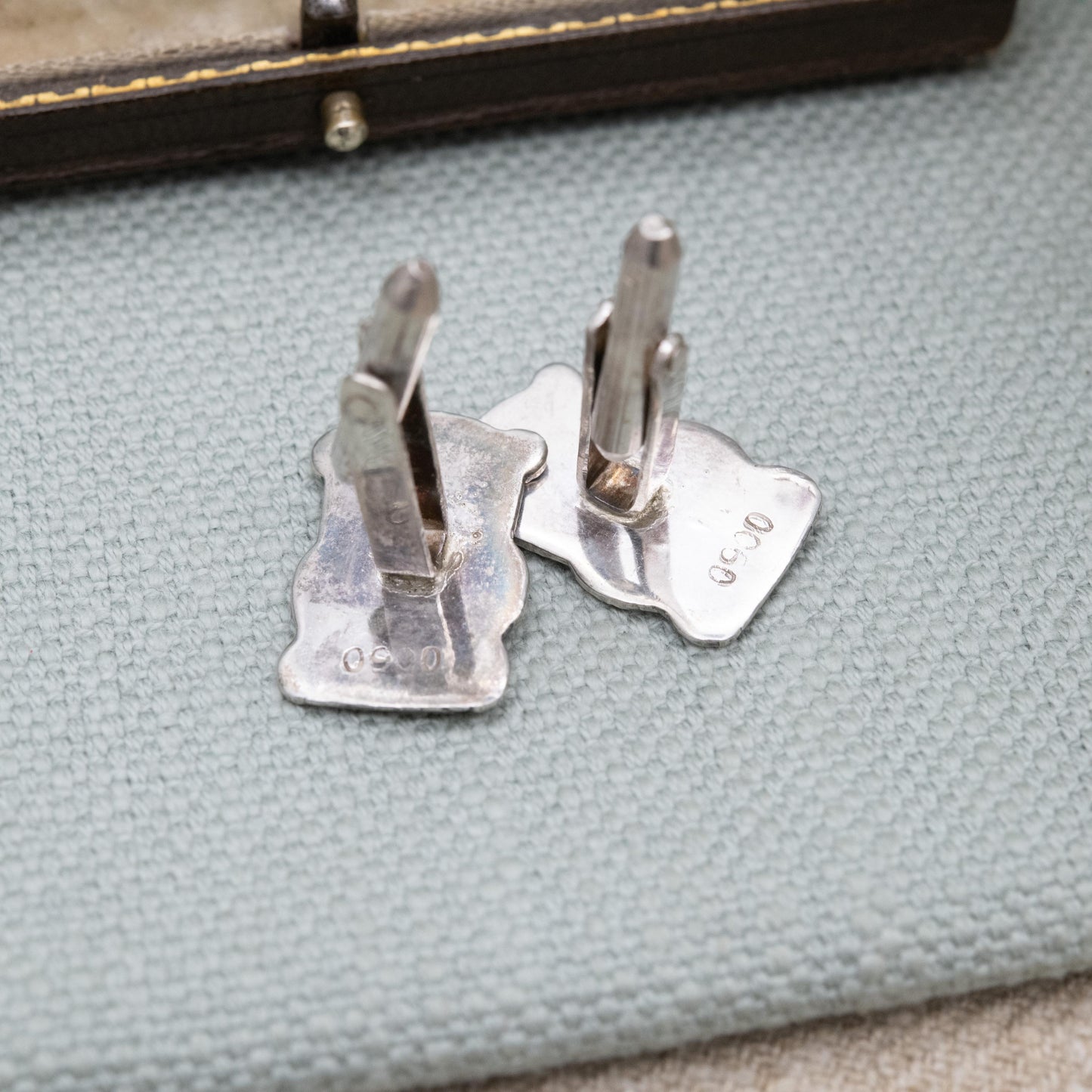 Vintage Silver Peruvian Figure Bullet Back Cufflinks - Textured Deity Character | Gift for Him