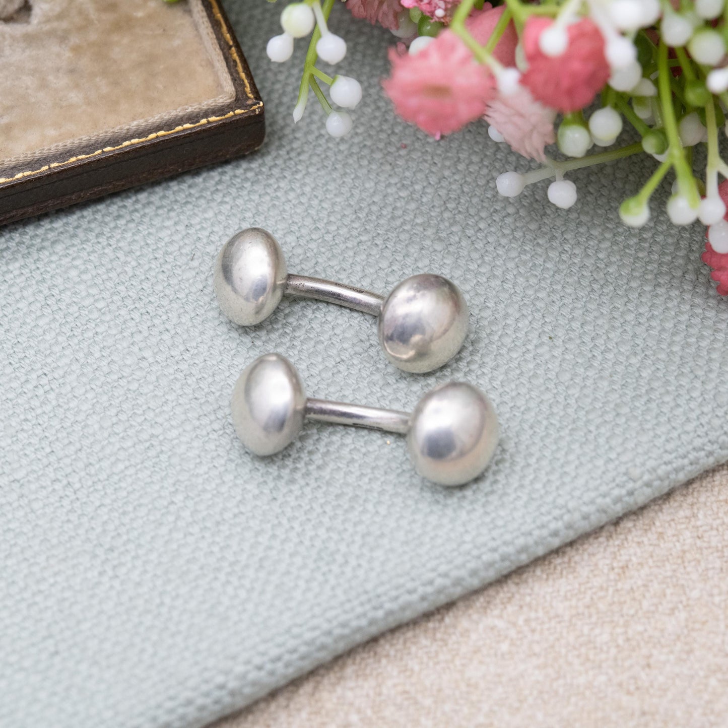 Vintage Links of London Sterling Silver Ball Cufflinks 2001 - Barbell Style | Ball and Bar Design | Designer Gift for Him