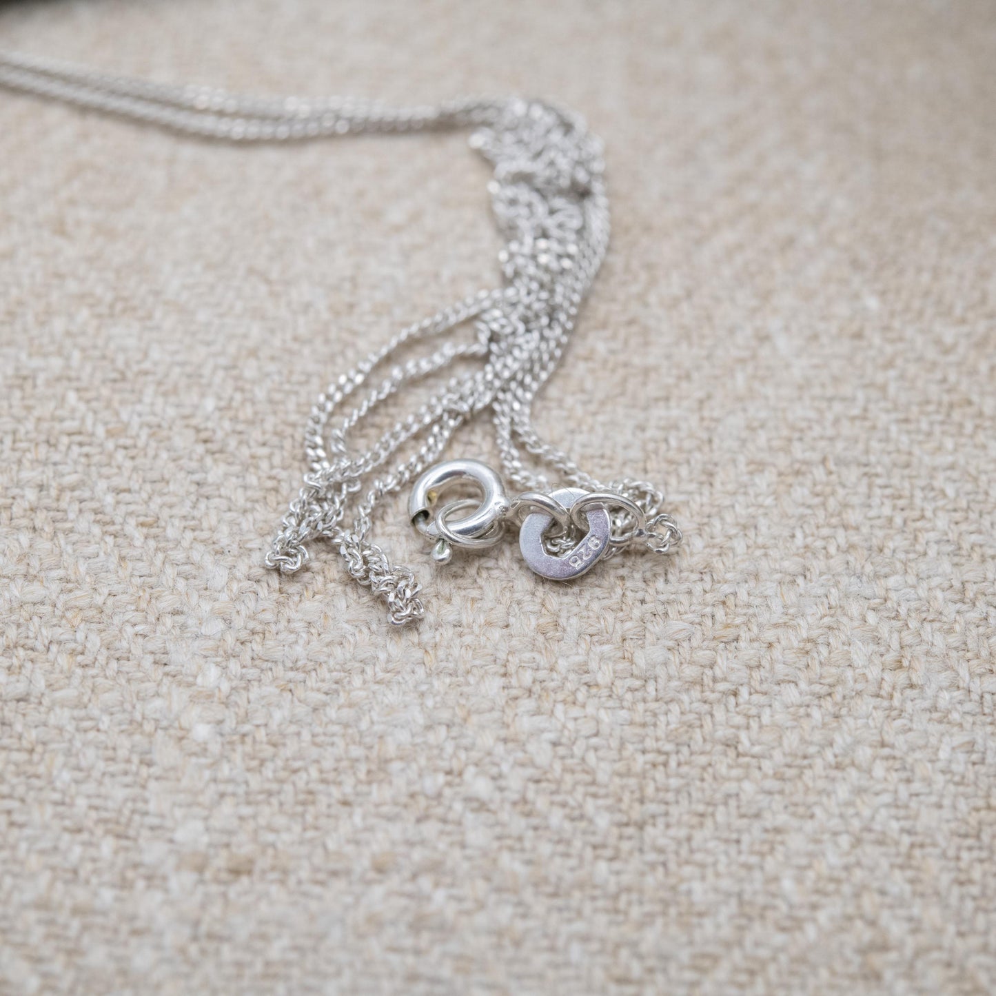 Sterling Silver CZ Twist Pendant Necklace - Curb Link Chain | Small Sparkly Stone | Gift for Her