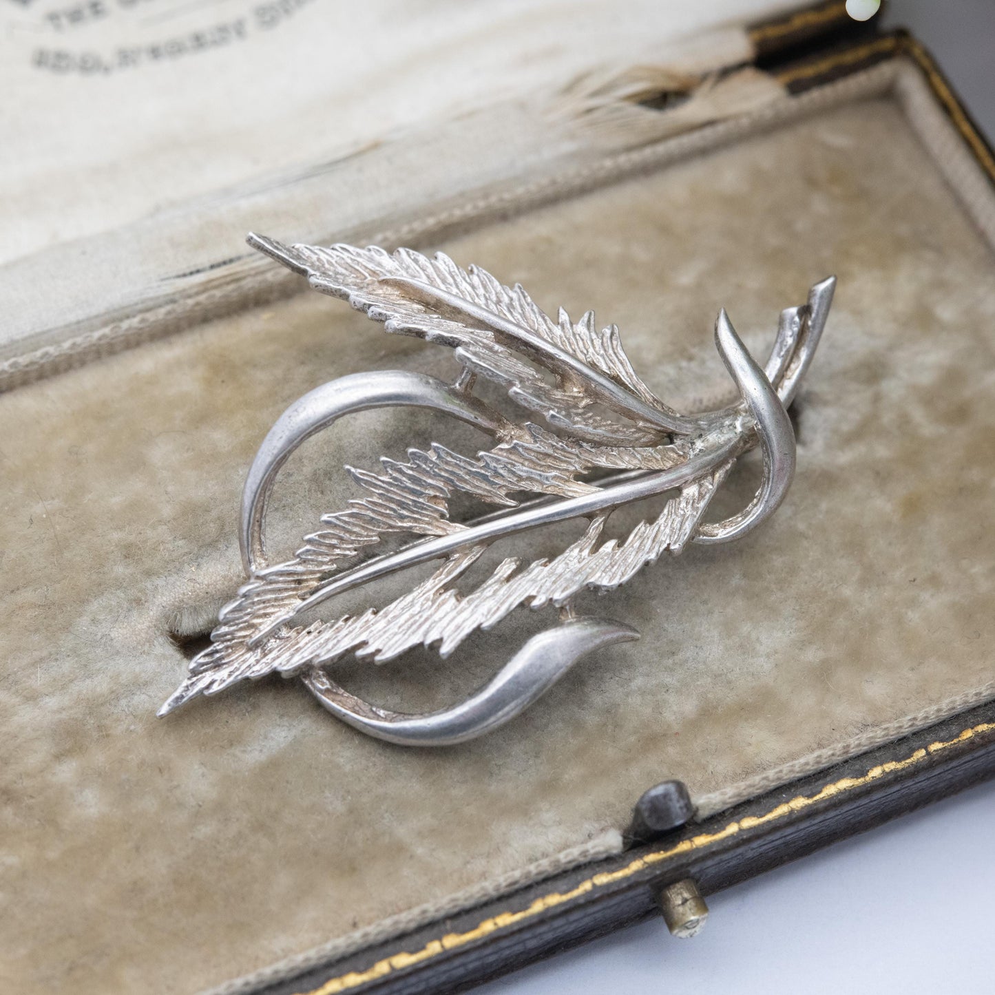 Vintage Sterling Silver Leaf Brooch - Mid-Century Floral Jewellery | Gift for Nature Lover