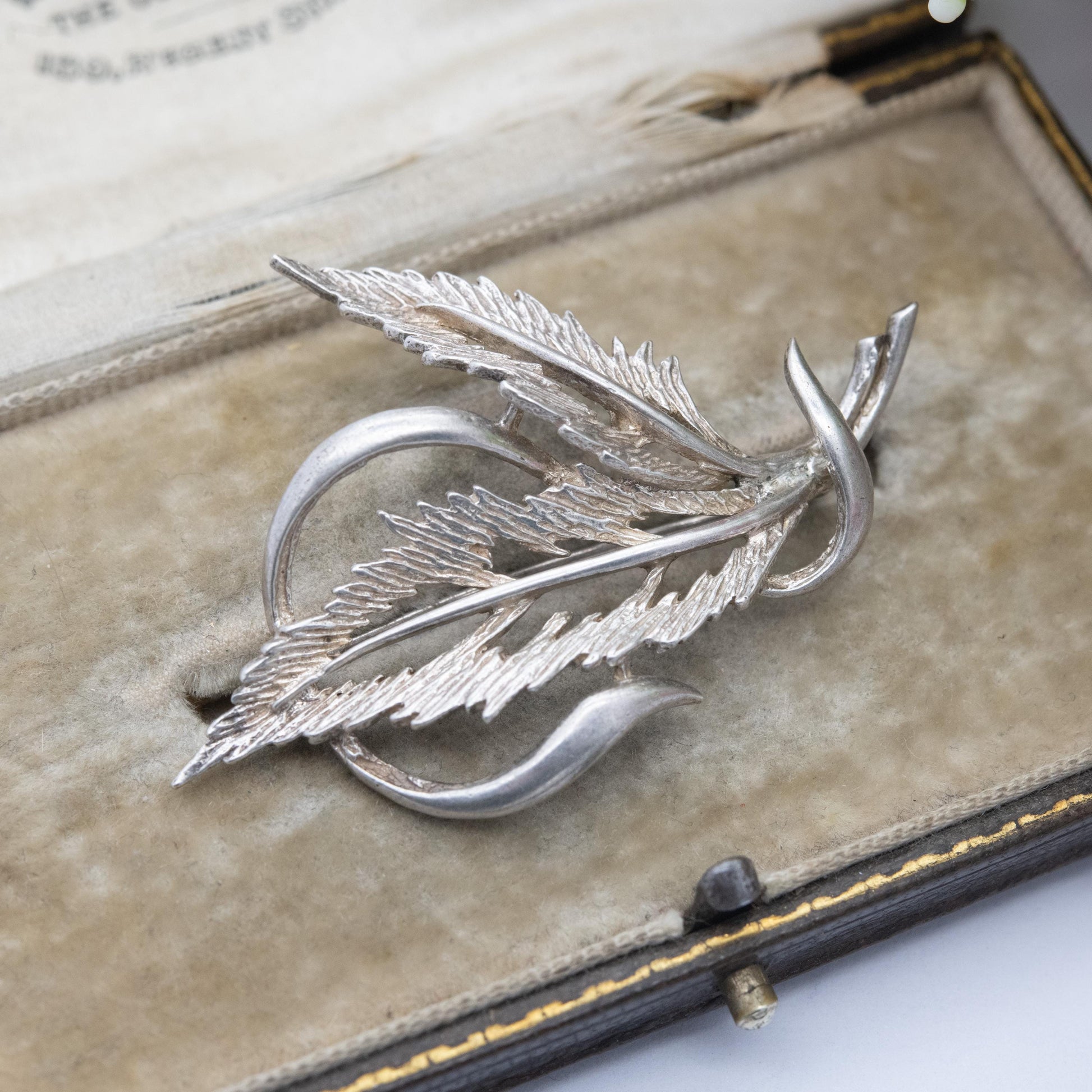 Vintage Sterling Silver Leaf Brooch - Mid-Century Floral Jewellery | Gift for Nature Lover