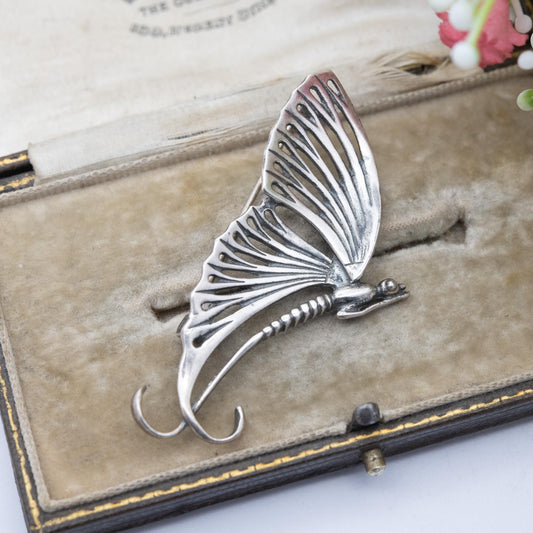 Sterling Silver Butterfly Brooch - Openwork Wings | Gift for Animal Insect Lover