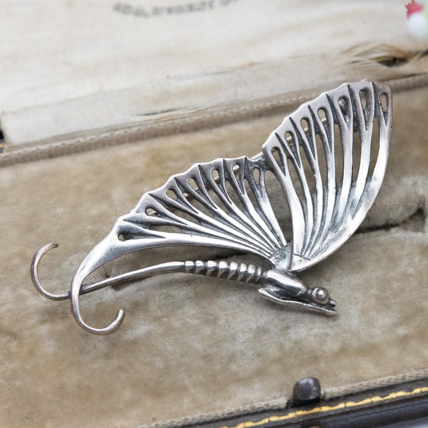 Sterling Silver Butterfly Brooch - Openwork Wings | Gift for Animal Insect Lover