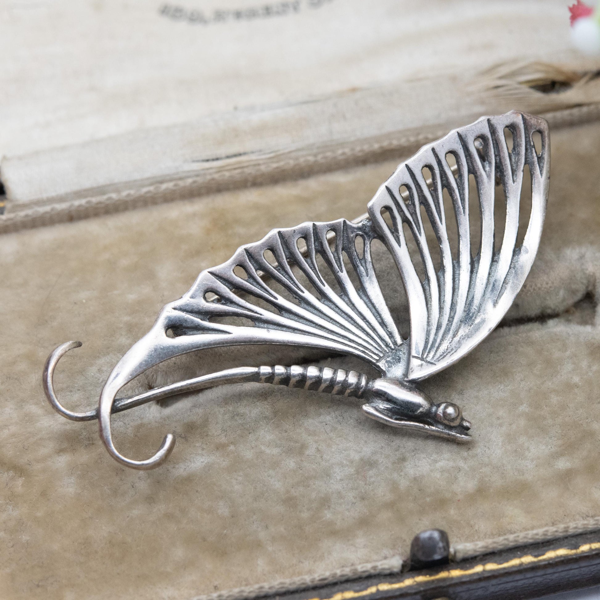 Sterling Silver Butterfly Brooch - Openwork Wings | Gift for Animal Insect Lover