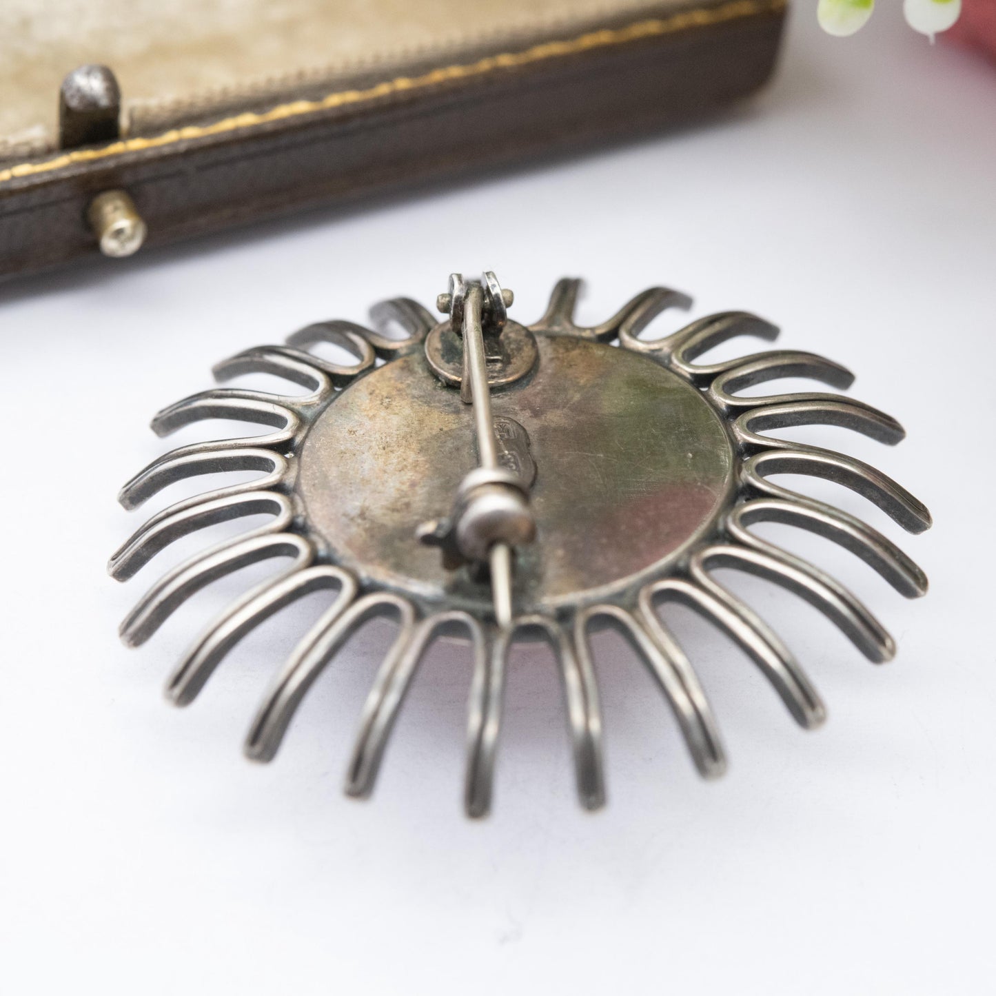 Vintage Scandinavian 835 Silver Rose Quartz Flower Brooch - Nice Quality Pink Gemstone | Gift for Her