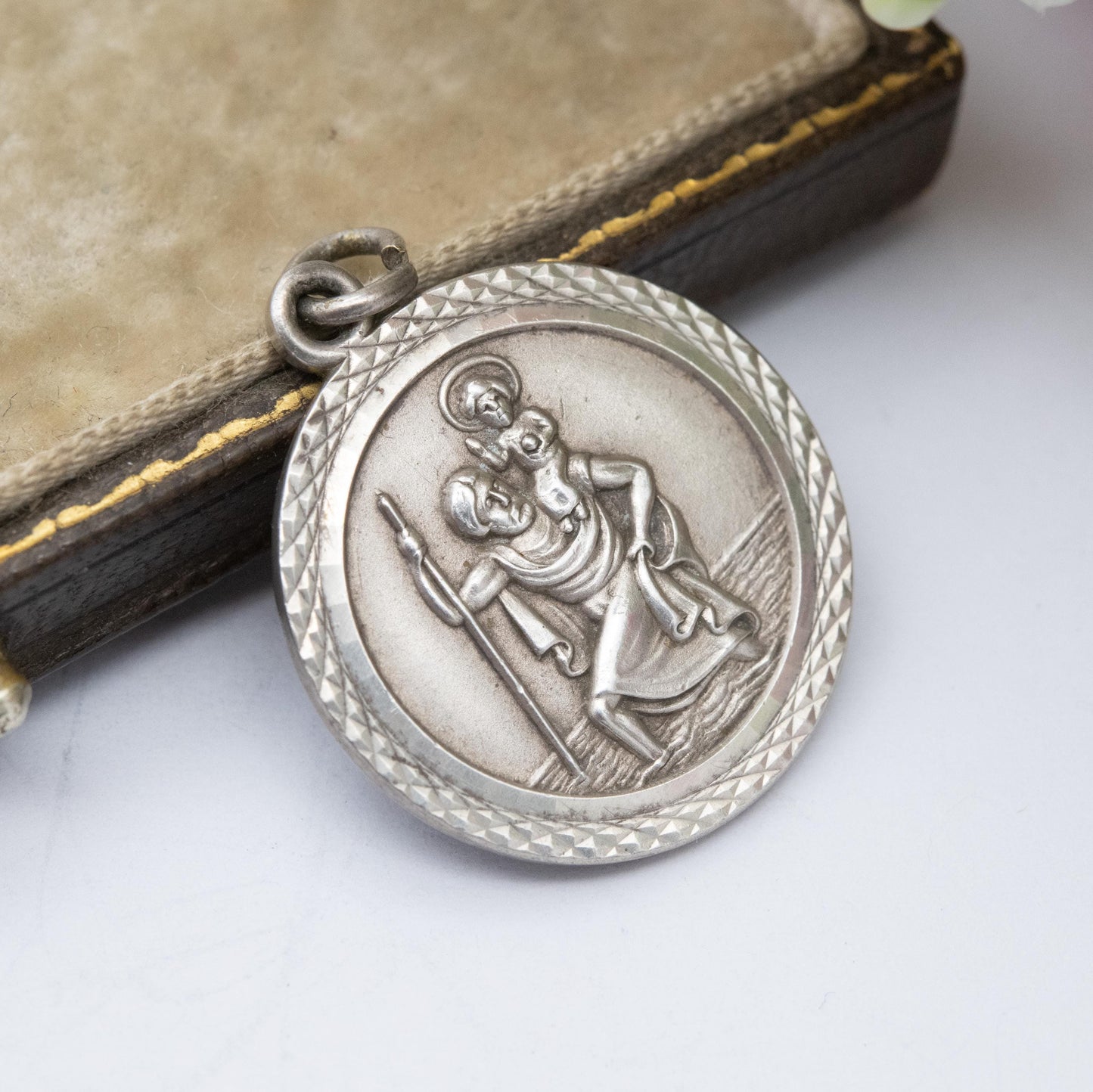 Vintage Nuvo Sterling Silver St. Christopher Charm Pendant - Patron Saint of Travellers