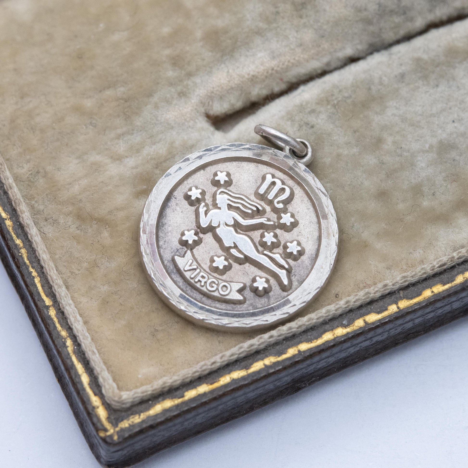 Vintage Sterling Silver Virgo Pendant - Astrological Zodiac Star Sign Symbol | August September Birthday Gift