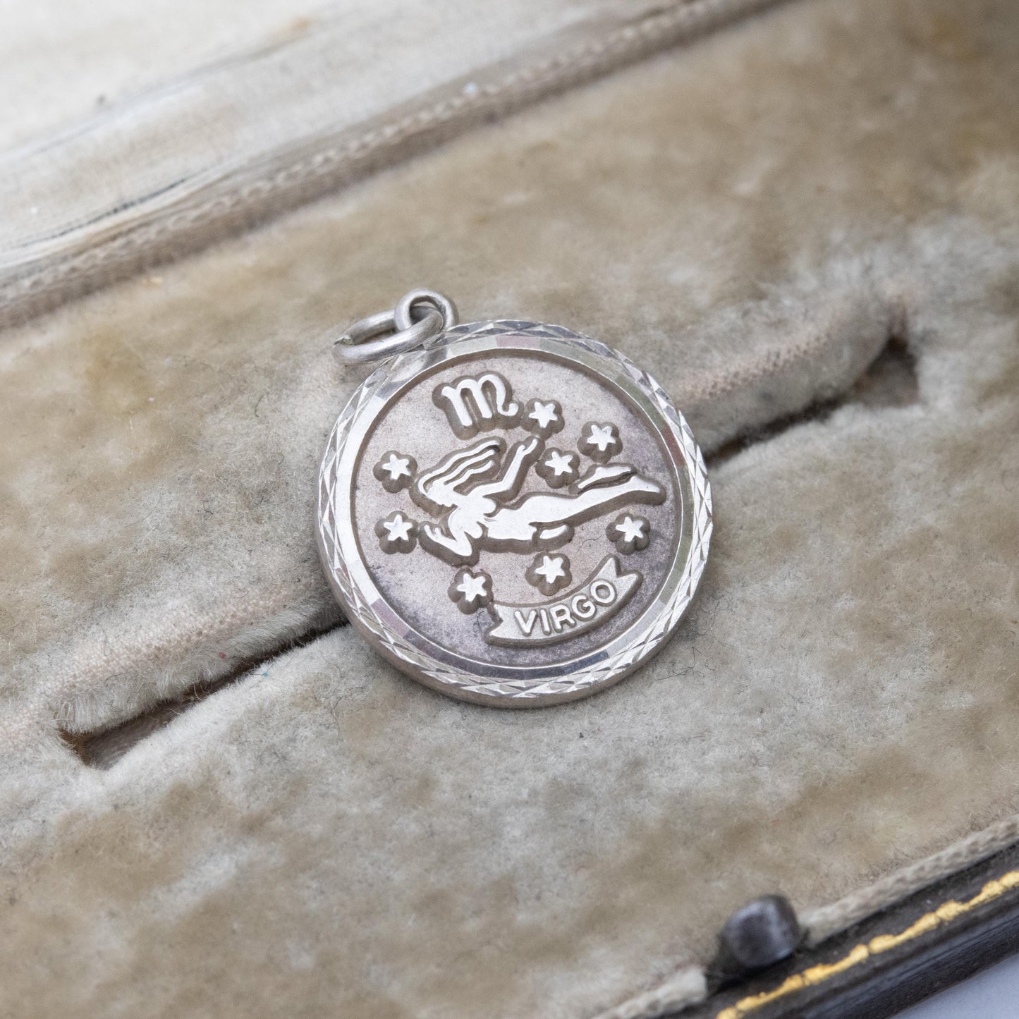 Vintage Sterling Silver Virgo Pendant - Astrological Zodiac Star Sign Symbol | August September Birthday Gift