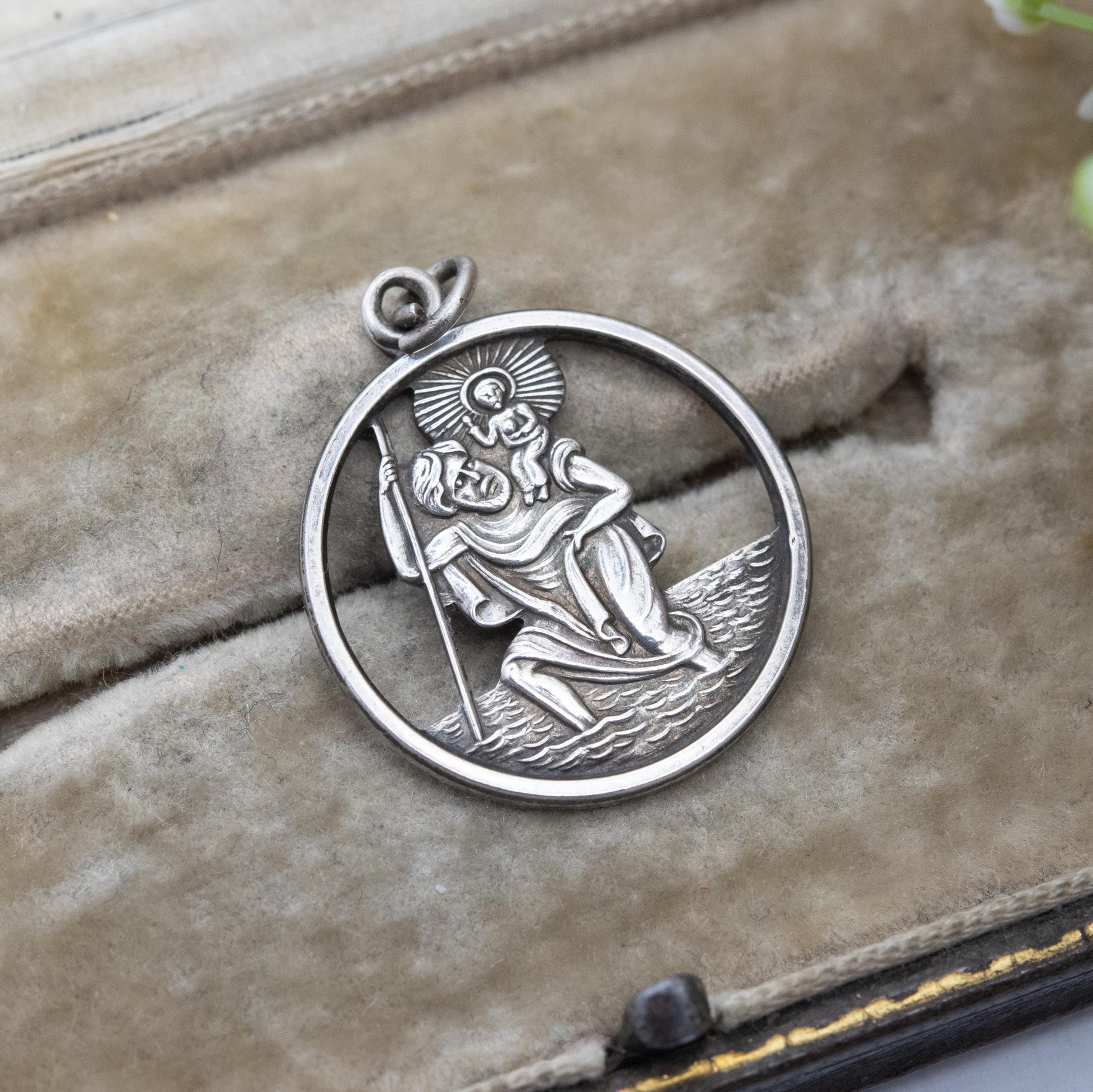 Vintage Nuvo Sterling Silver St. Christopher Charm Pendant - Openwork Design | Patron Saint of Travellers