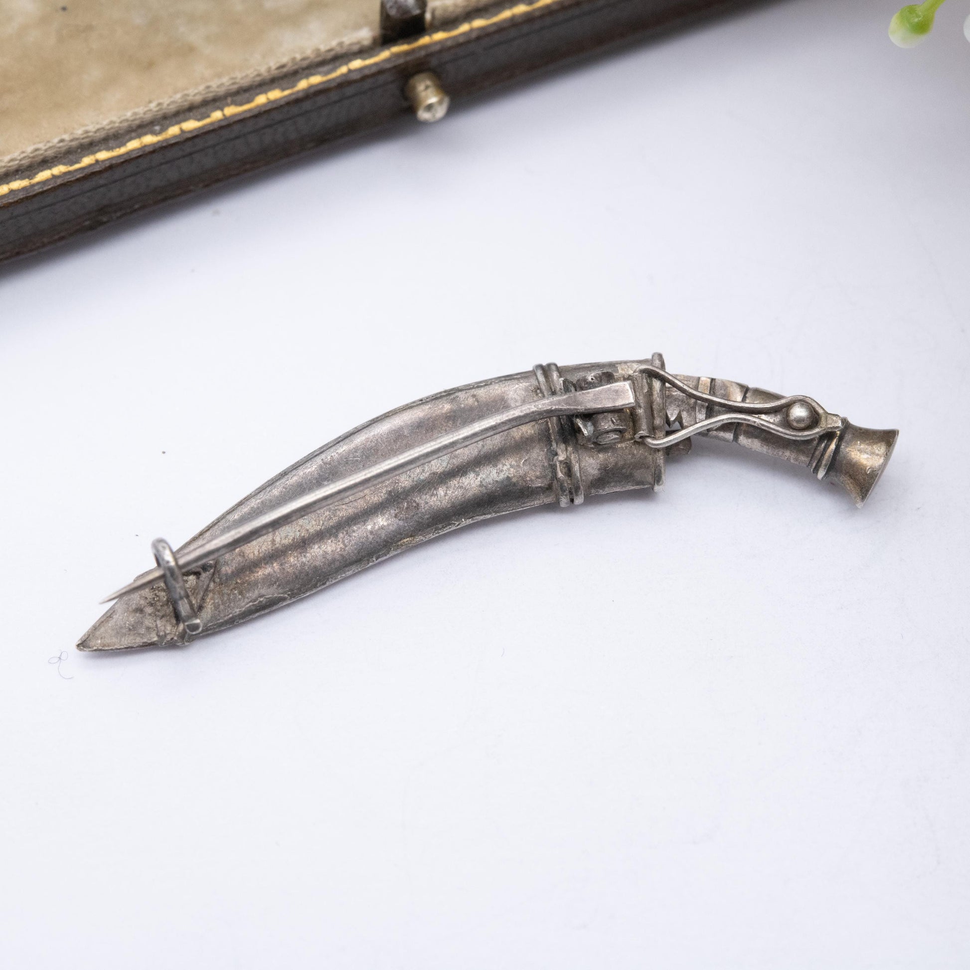 Vintage Silver Gurkha Khukuri Brooch - Nepalese Traditional Knife | British Armed Forces Tie Pin