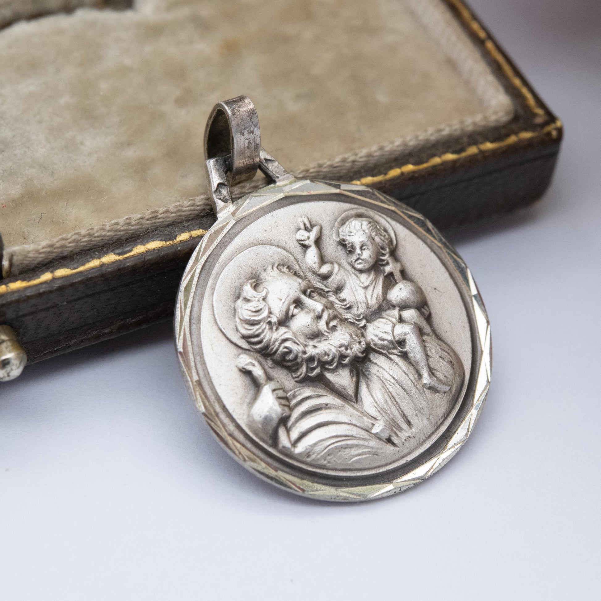 Vintage Silver St. Christopher Pendant - Quality Embossed Relief | Saint of Travelling