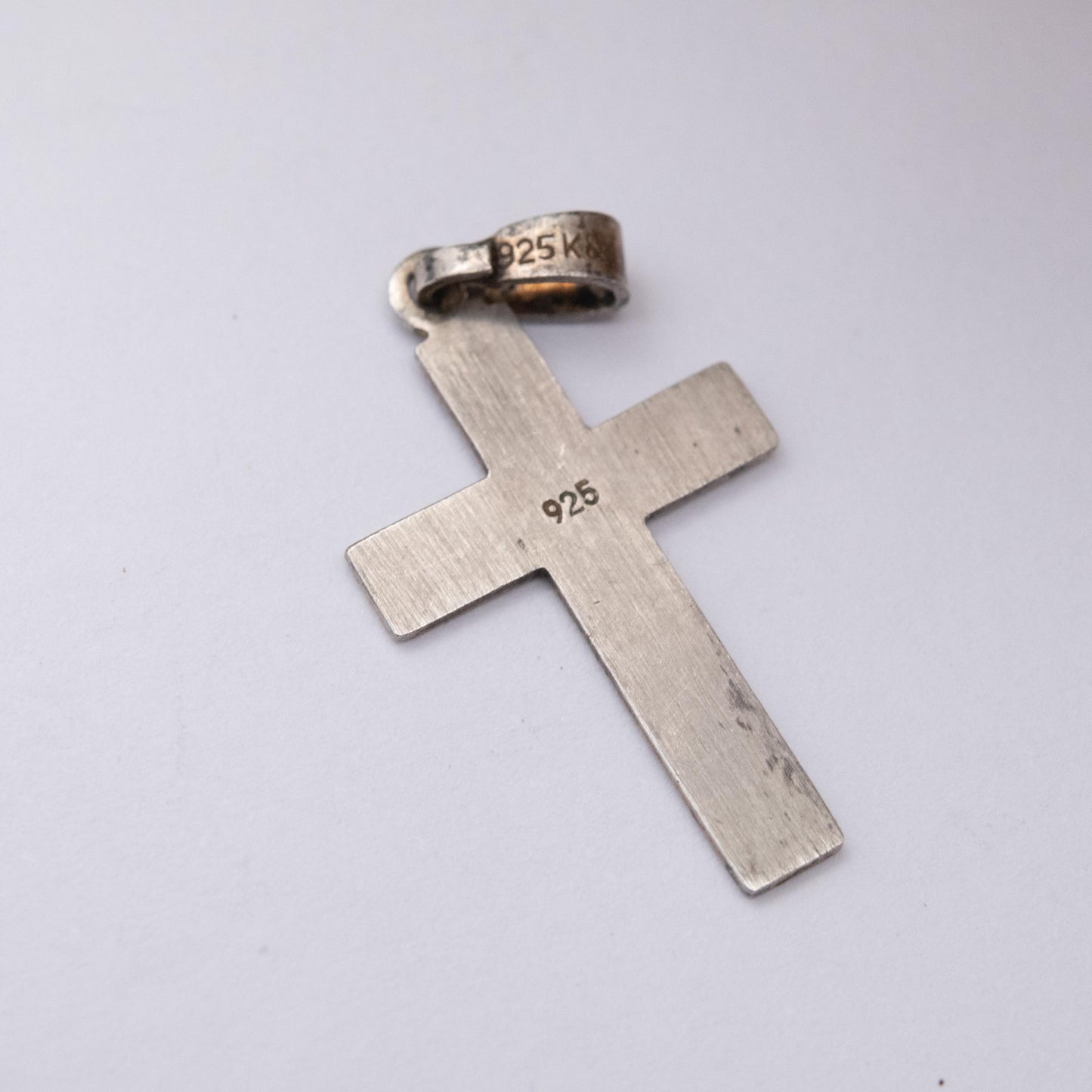 Vintage Kordes and Lichtenfels Sterling Silver Floral Cross Pendant - Textured Scrolling Engraving | Vintage Religious Jewellery