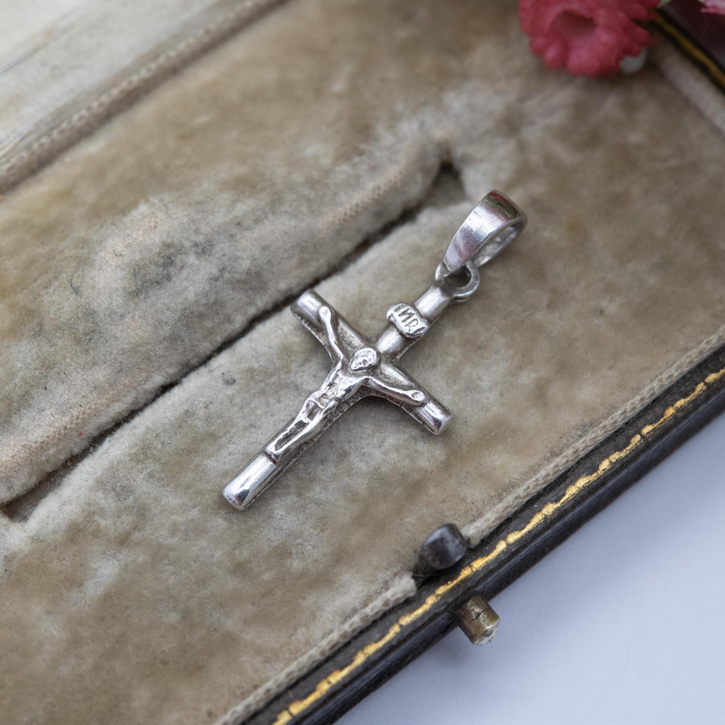 Vintage Sterling Silver Crucifix Pendant Charm INRI P & R Bushell - Religious Catholic Jewellery | Gift for Pendant Necklace