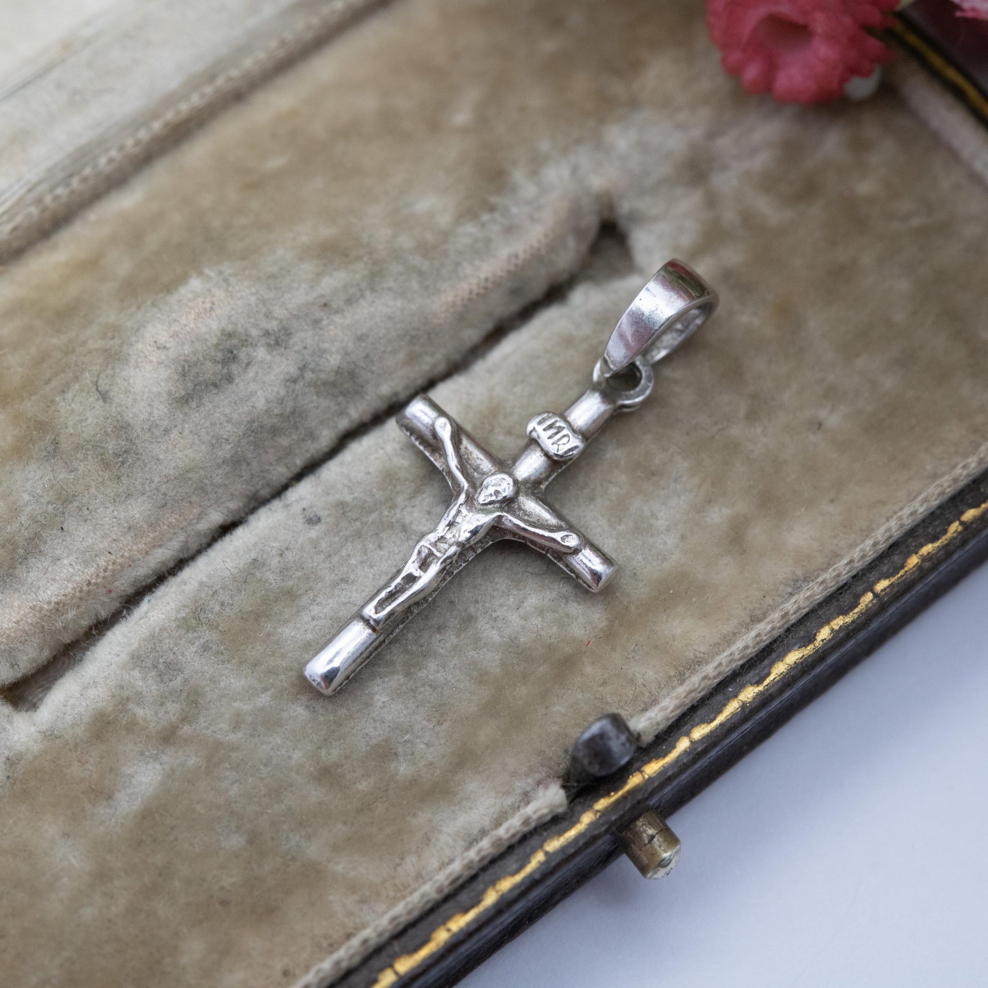 Vintage Sterling Silver Crucifix Pendant Charm INRI P & R Bushell - Religious Catholic Jewellery | Gift for Pendant Necklace