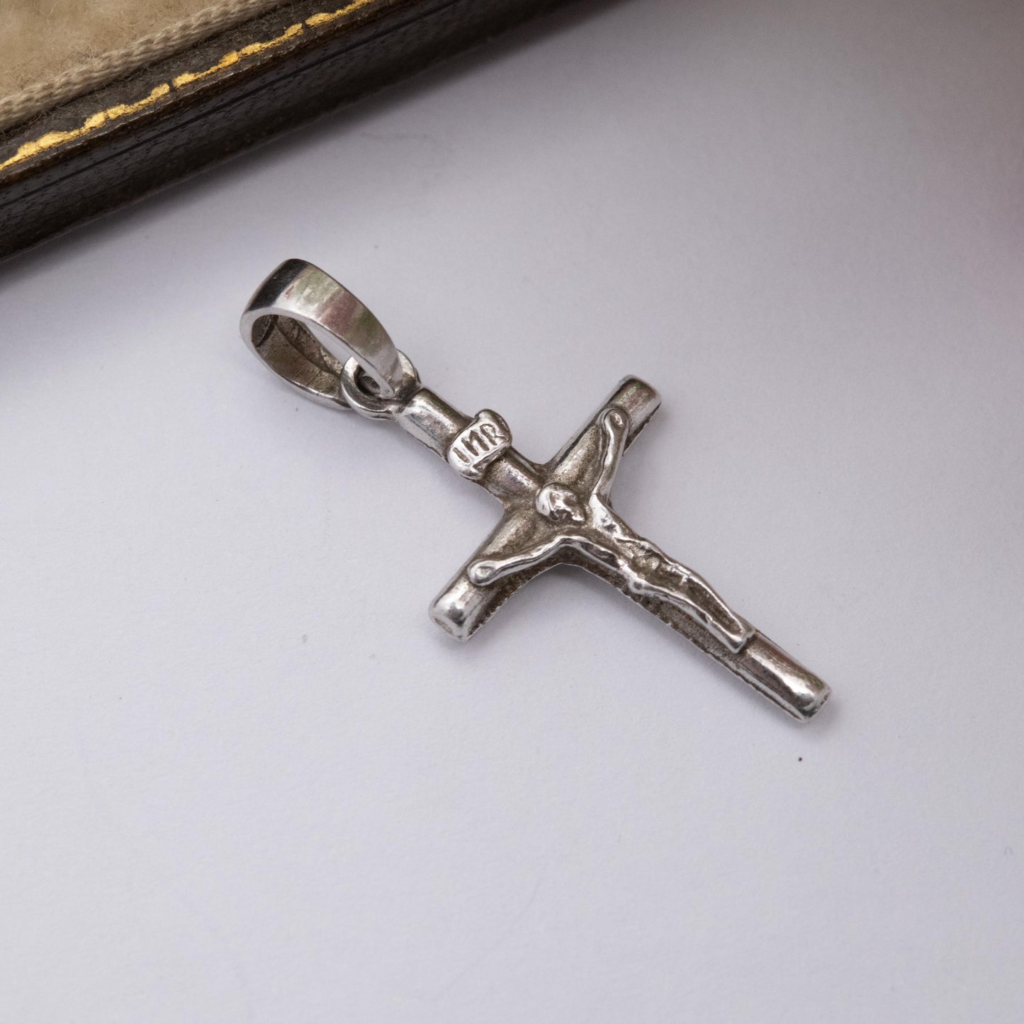 Vintage Sterling Silver Crucifix Pendant Charm INRI P & R Bushell - Religious Catholic Jewellery | Gift for Pendant Necklace