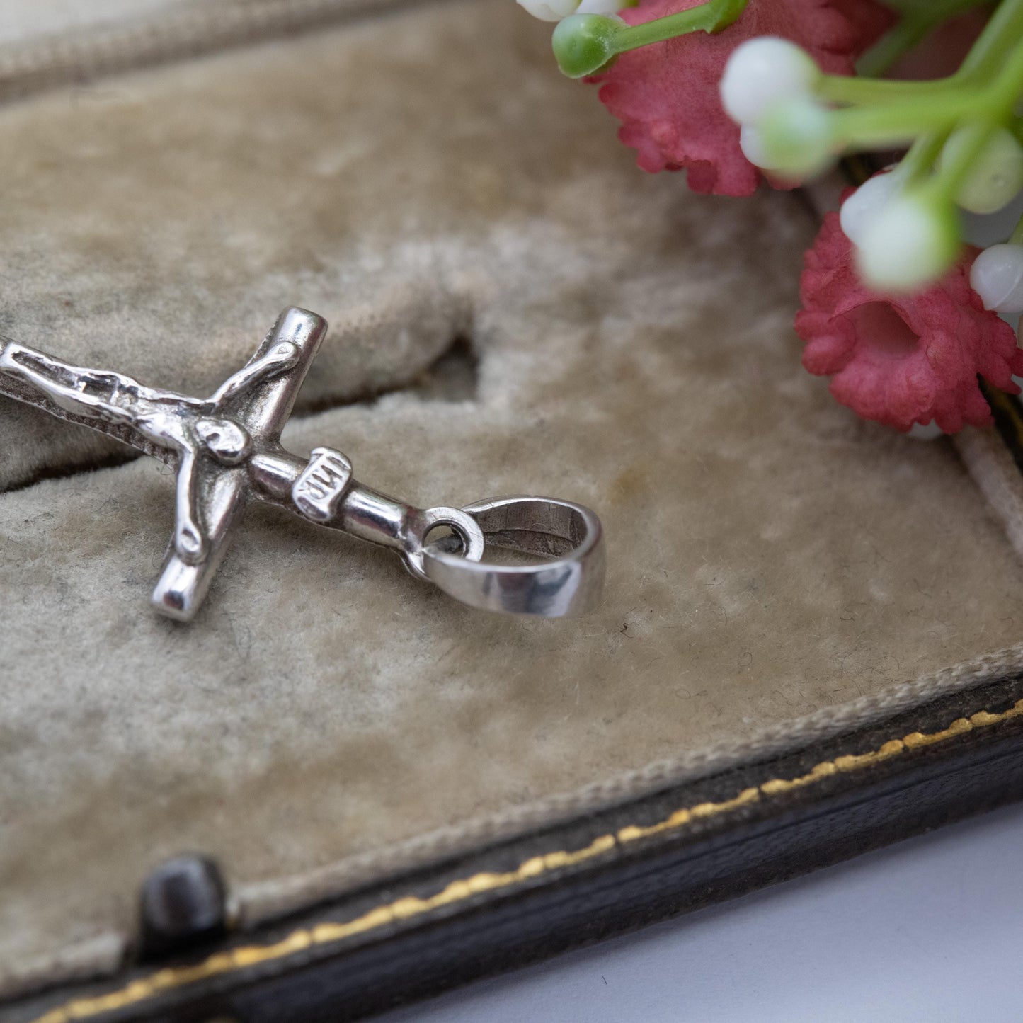 Vintage Sterling Silver Crucifix Pendant Charm INRI P & R Bushell - Religious Catholic Jewellery | Gift for Pendant Necklace